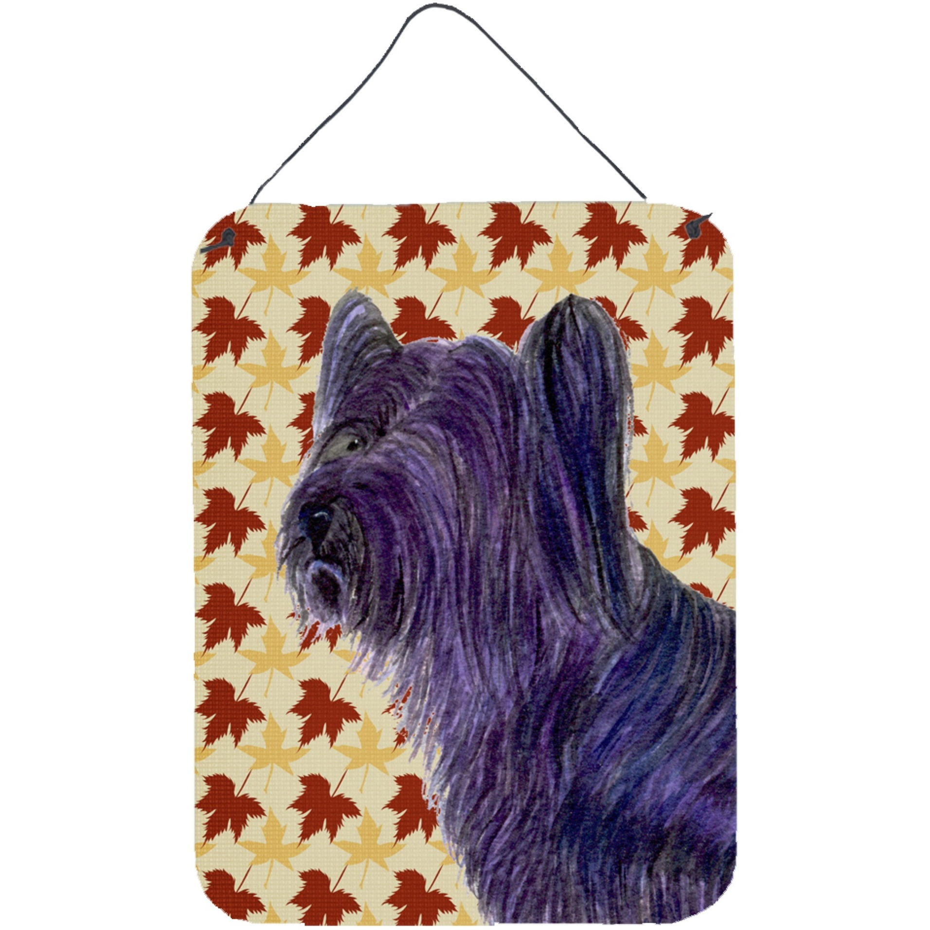 &quotCaroline's Treasures Skye Terrier Fall Leaves Portrait Aluminium Metal Wall or Door Hanging Prints, 16"" x 12"", Multicolor"