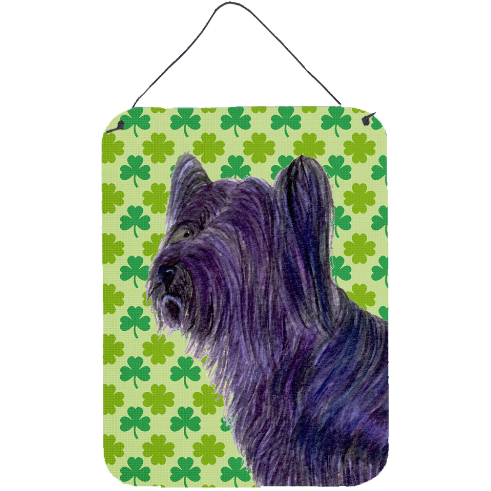 &quotCaroline's Treasures Skye Terrier St. Patrick's Day Shamrock Portrait Wall or Door Hanging Prints, 16"" x 12"", Multicolor"
