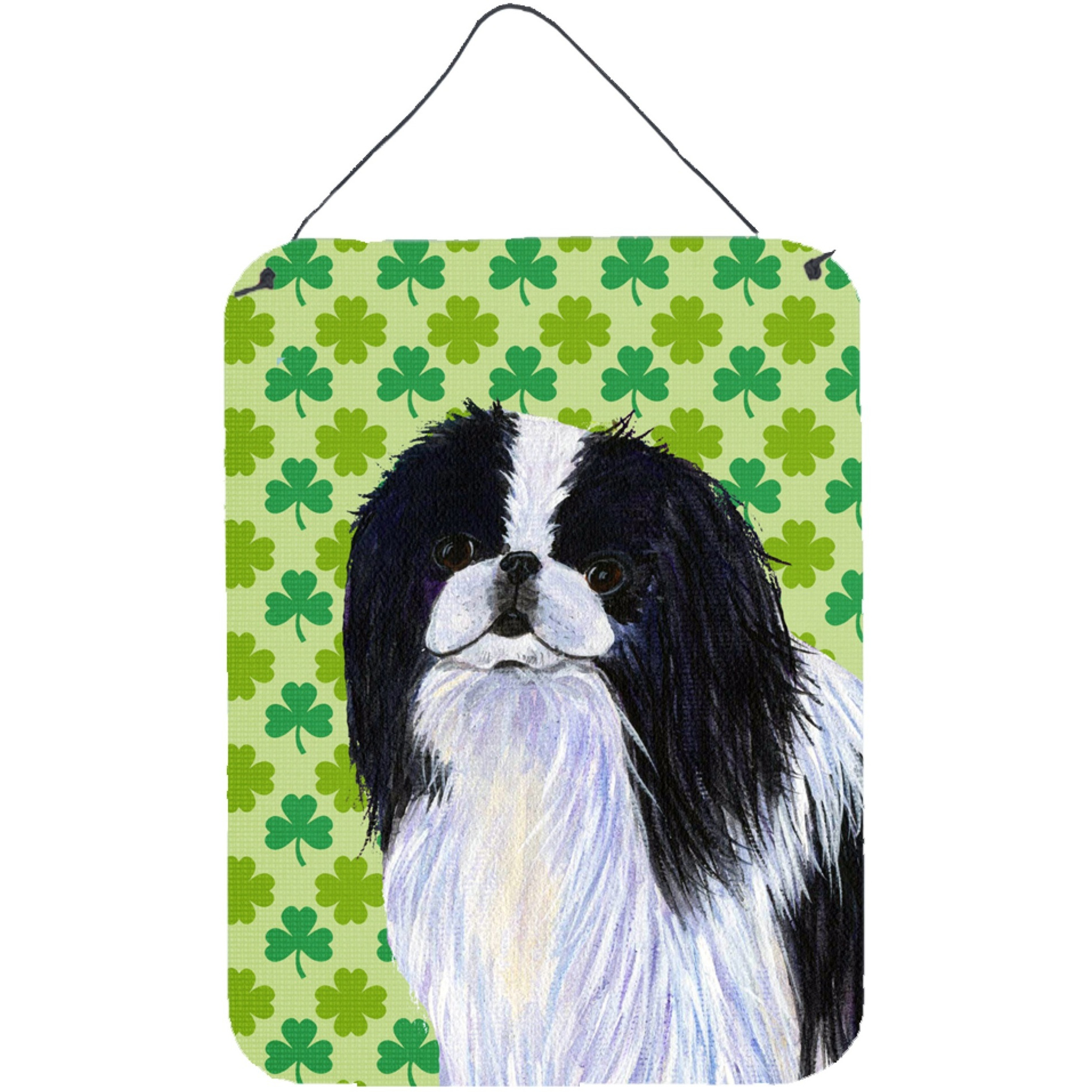&quotCaroline's Treasures Japanese Chin St. Patrick's Day Shamrock Portrait Wall or Door Hanging Prints, 16"" x 12"", Multicolor"