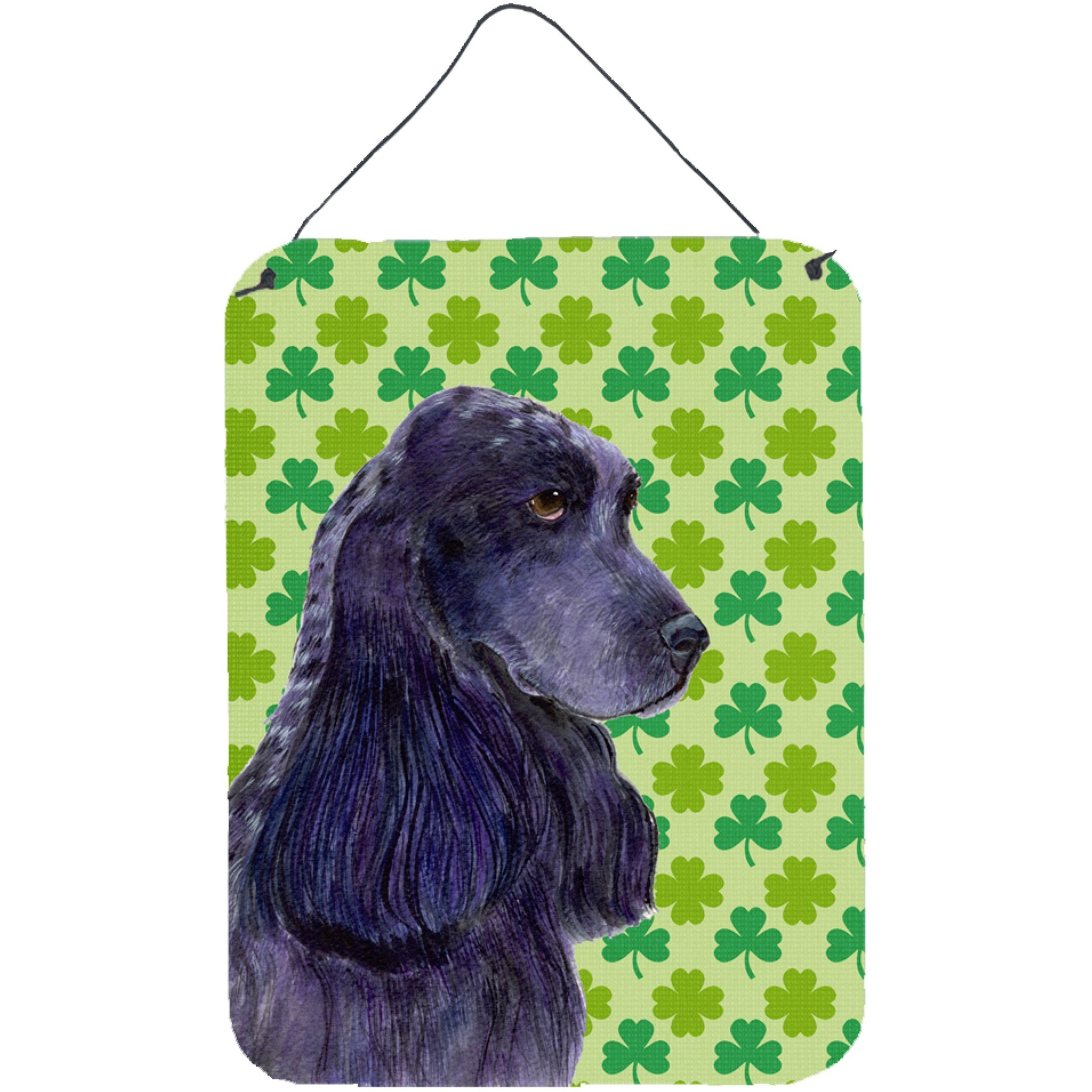 &quotCaroline's Treasures SS4402DS1216 Cocker Spaniel St. Patrick's Day Shamrock Portrait Wall or Door Hanging Prints, 16"" x 12"", Multicolor"
