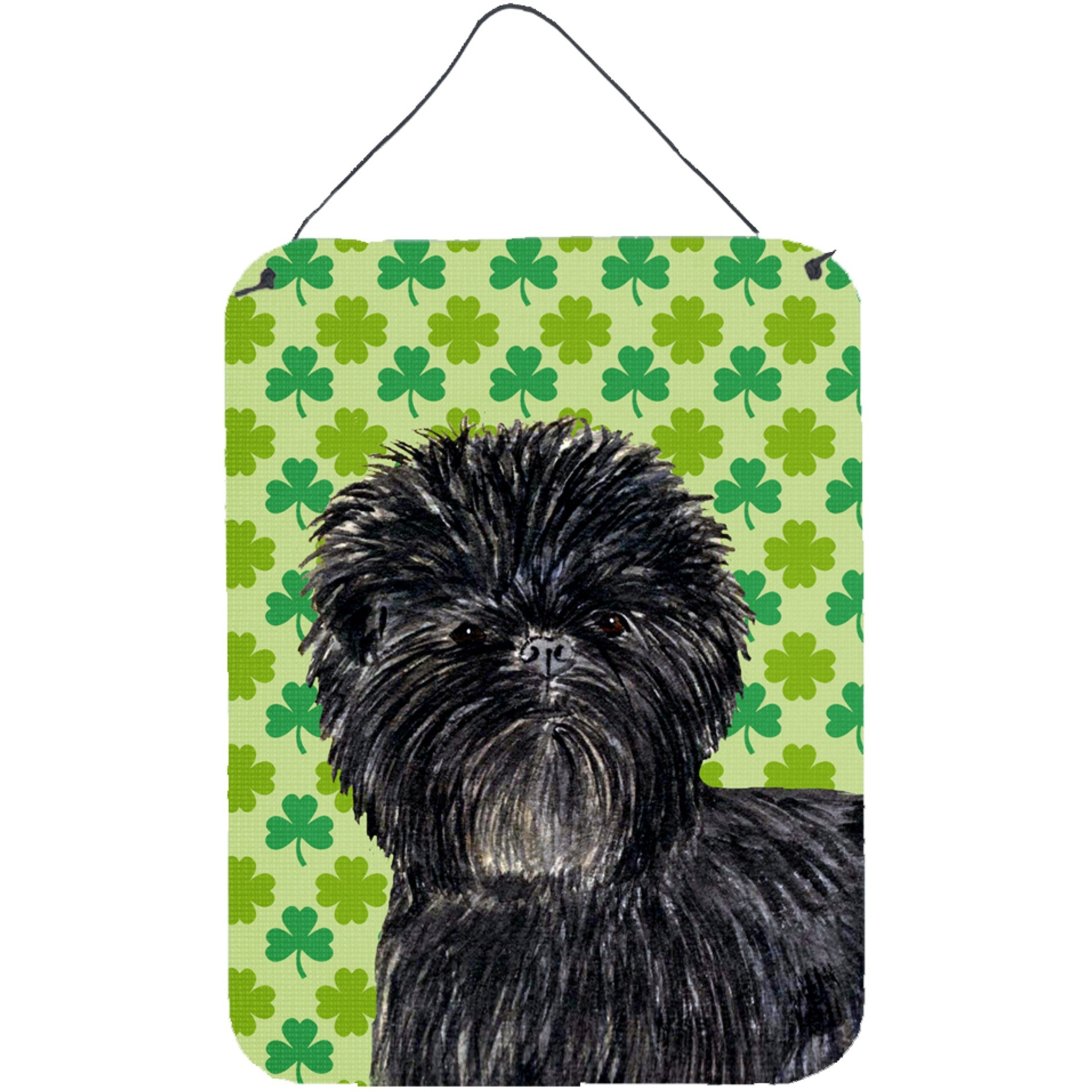 &quotCaroline's Treasures Affenpinscher St. Patrick's Day Shamrock Portrait Wall or Door Hanging Prints, 16"" x 12"", Multicolor"