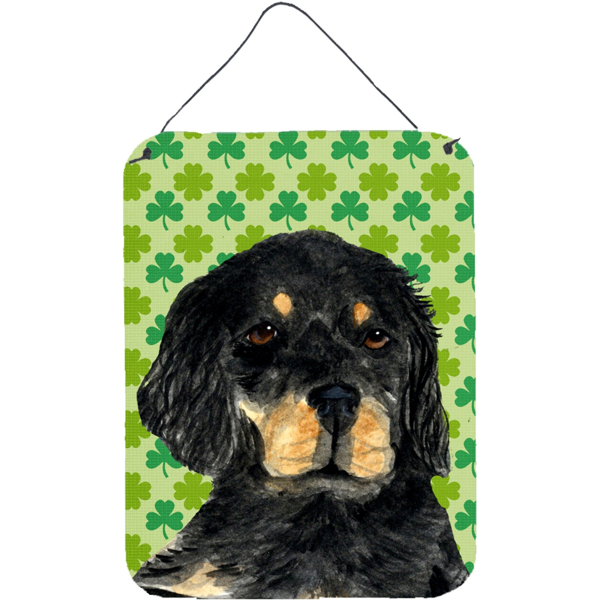 &quotCaroline's Treasures Gordon Setter St. Patrick's Day Shamrock Portrait Wall or Door Hanging Prints, 16"" x 12"", Multicolor"