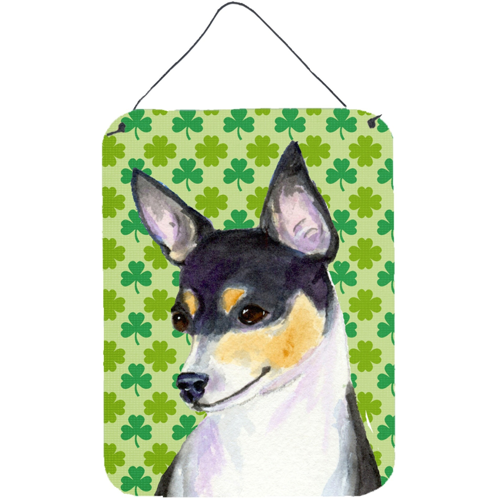 &quotCaroline's Treasures SS4449DS1216 Chihuahua St. Patrick's Day Shamrock Portrait Wall or Door Hanging Prints, 16"" x 12"", Multicolor"