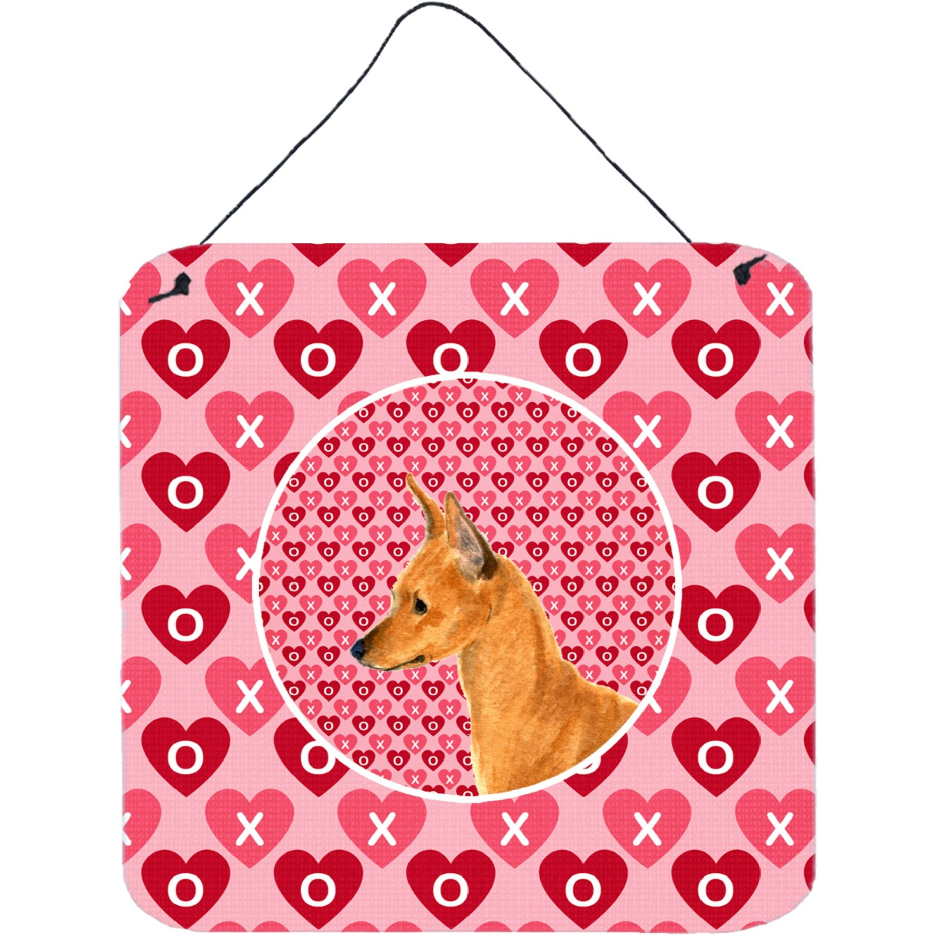 &quotCaroline's Treasures Min Pin Aluminum Metal Wall or Door Hanging Prints, 6 x 6"", Multicolor"