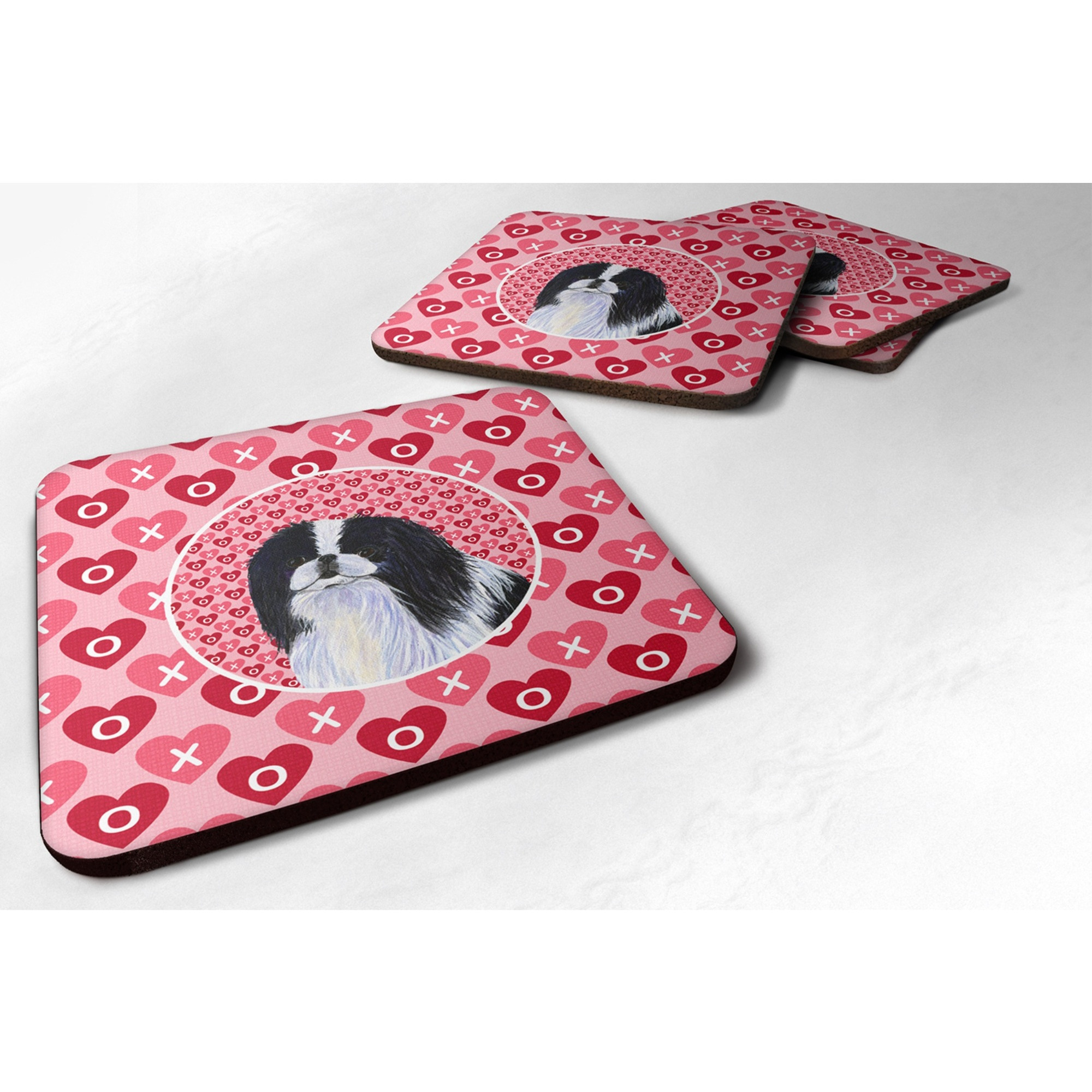 &quotCaroline's Treasures SS4467FC Japanese Chin Foam Coasters (Set of 4), 3.5"" H x 3.5"" W, Multicolor"