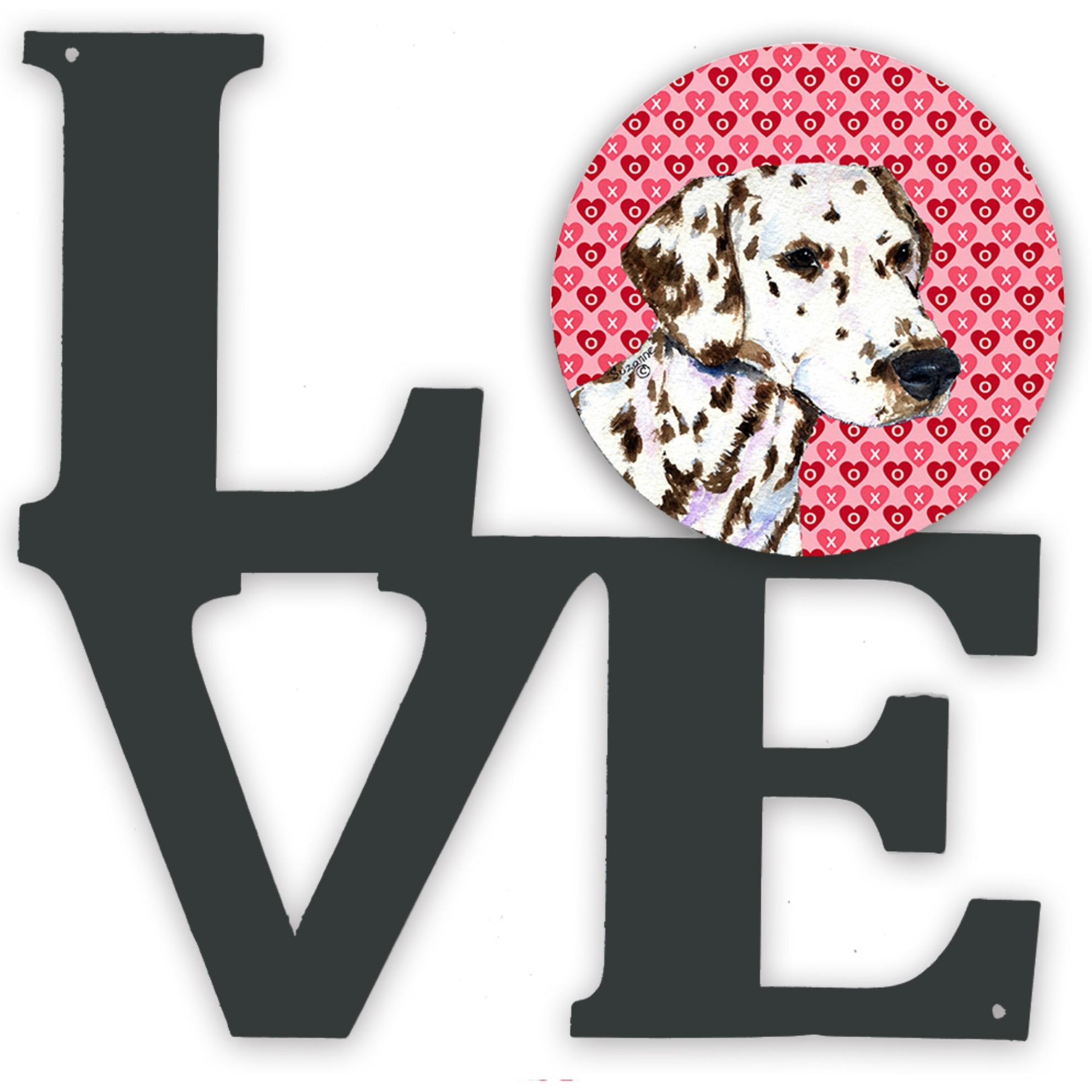 &quotCaroline's Treasures Dalmatian Hearts Valentine's Day Portrait Metal Artwork Love wall-decor, Multicolor"
