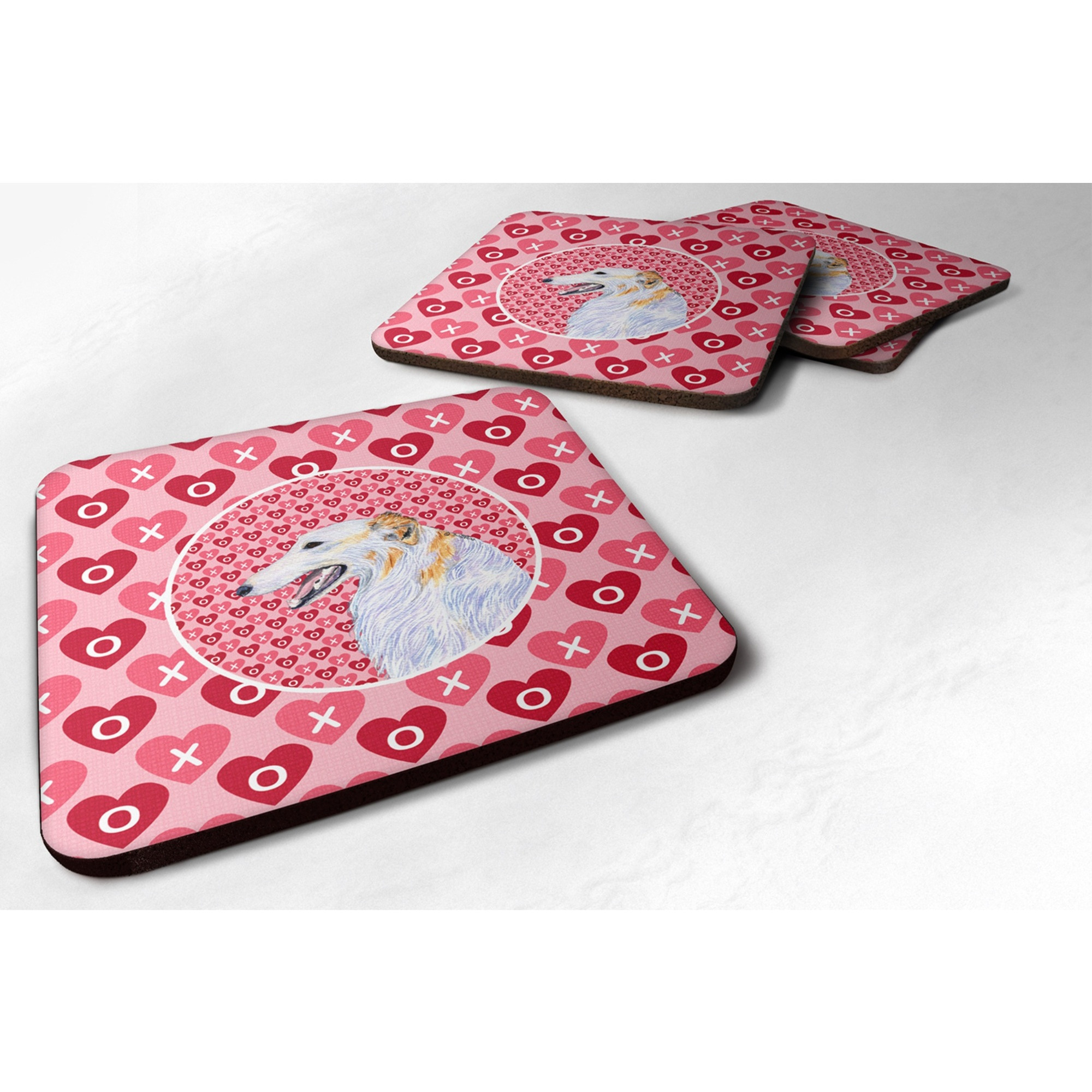 &quotCaroline's Treasures SS4475FC Borzoi Foam Coasters (Set of 4), 3.5"" H x 3.5"" W, Multicolor"
