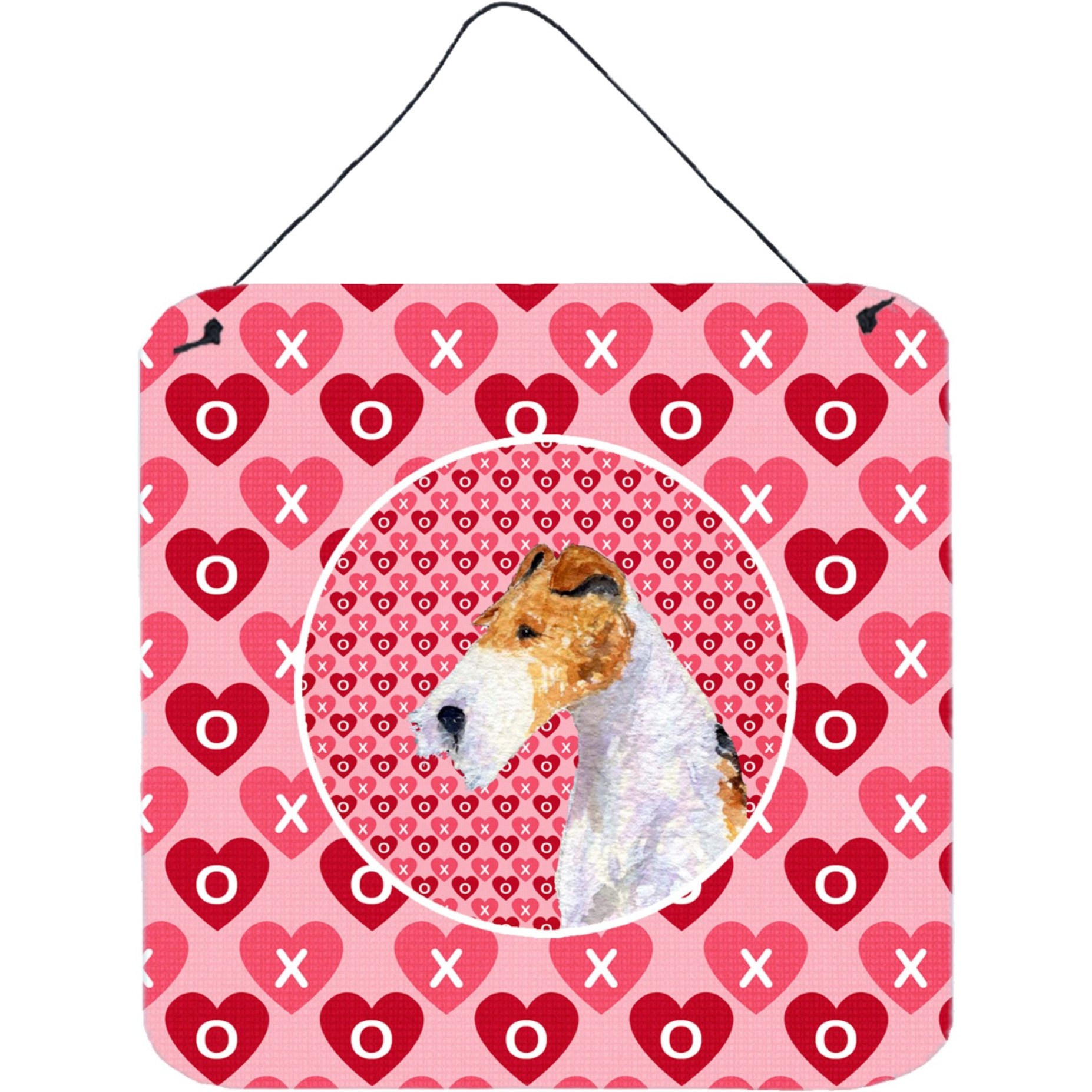 &quotCaroline's Treasures SS4478DS66 Fox Terrier Aluminum Metal Wall or Door Hanging Prints, 6 x 6"", Multicolor"