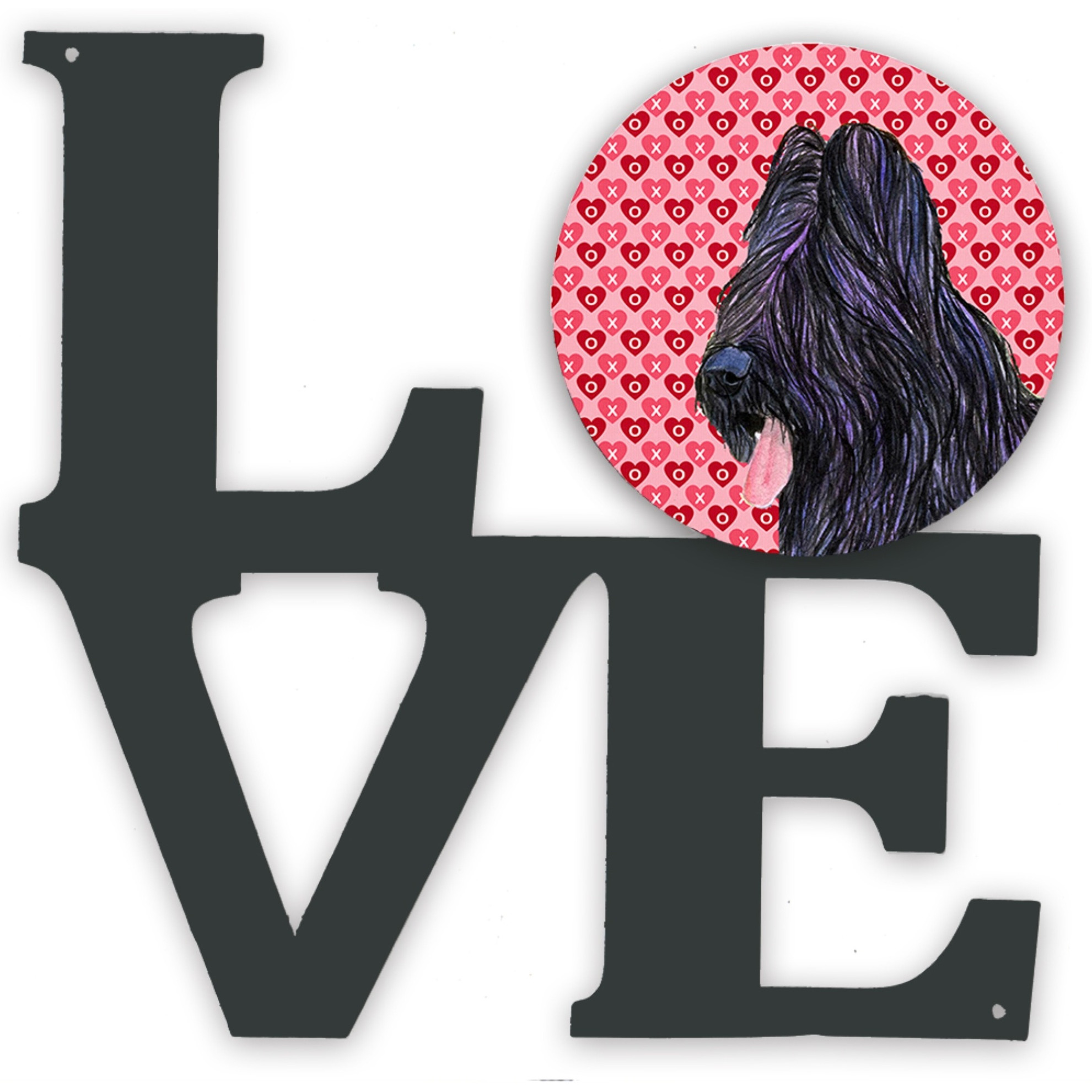 &quotCaroline's Treasures Briard Hearts Metal Artwork Love wall-decor, Multicolor"