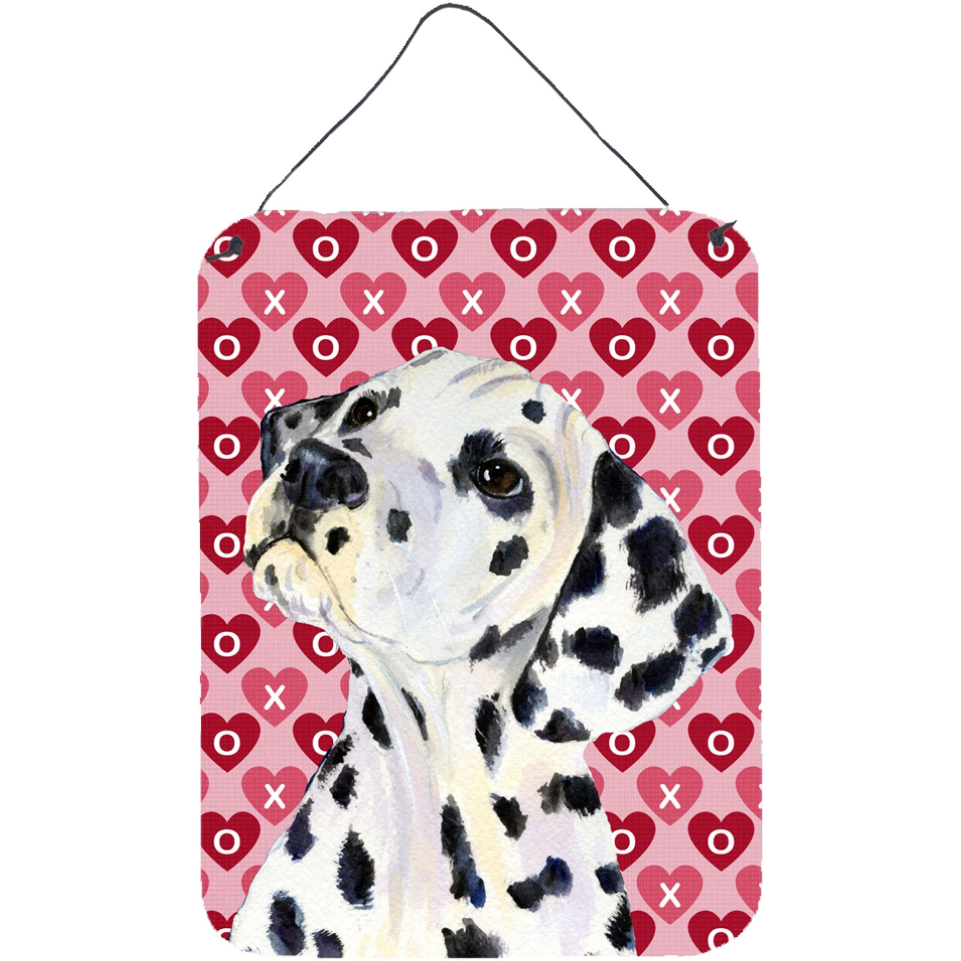 &quotCaroline's Treasures SS4492DS1216 Dalmatian Hearts Love and Valentine's Day Portrait Wall or Door Hanging Prints, 16"" x 12"", Multicolor"