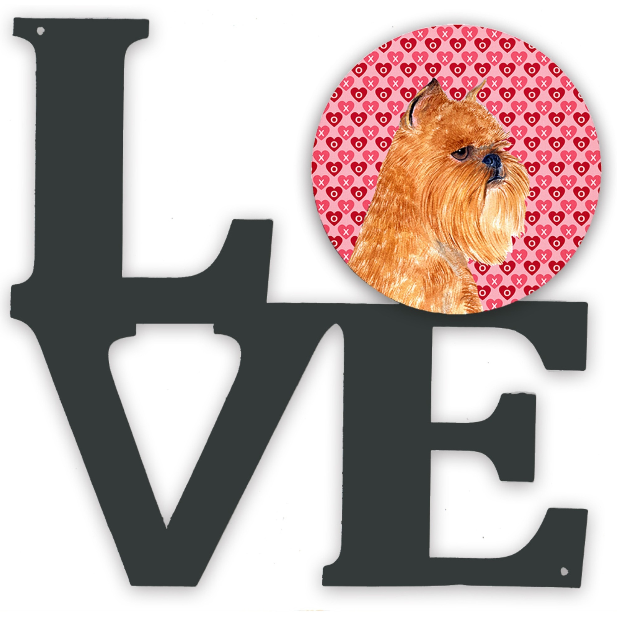 &quotCaroline's Treasures Brussels Griffon Hearts Valentine's Day Portrait Metal Artwork Love wall-decor, Multicolor"