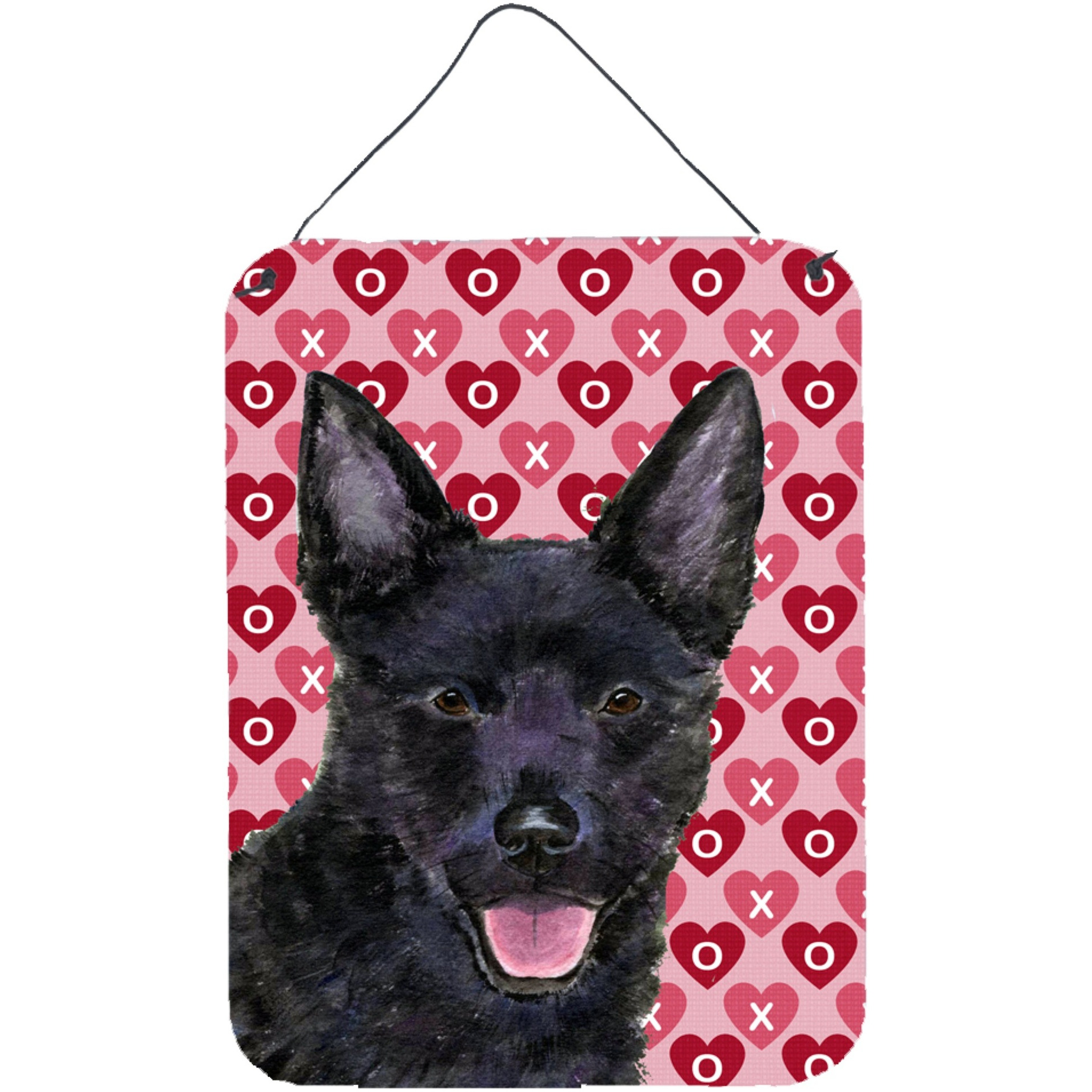&quotCaroline's Treasures Australian Kelpie Hearts Love and Valentine's Day Wall or Door Hanging Prints, 16"" x 12"", Multicolor"