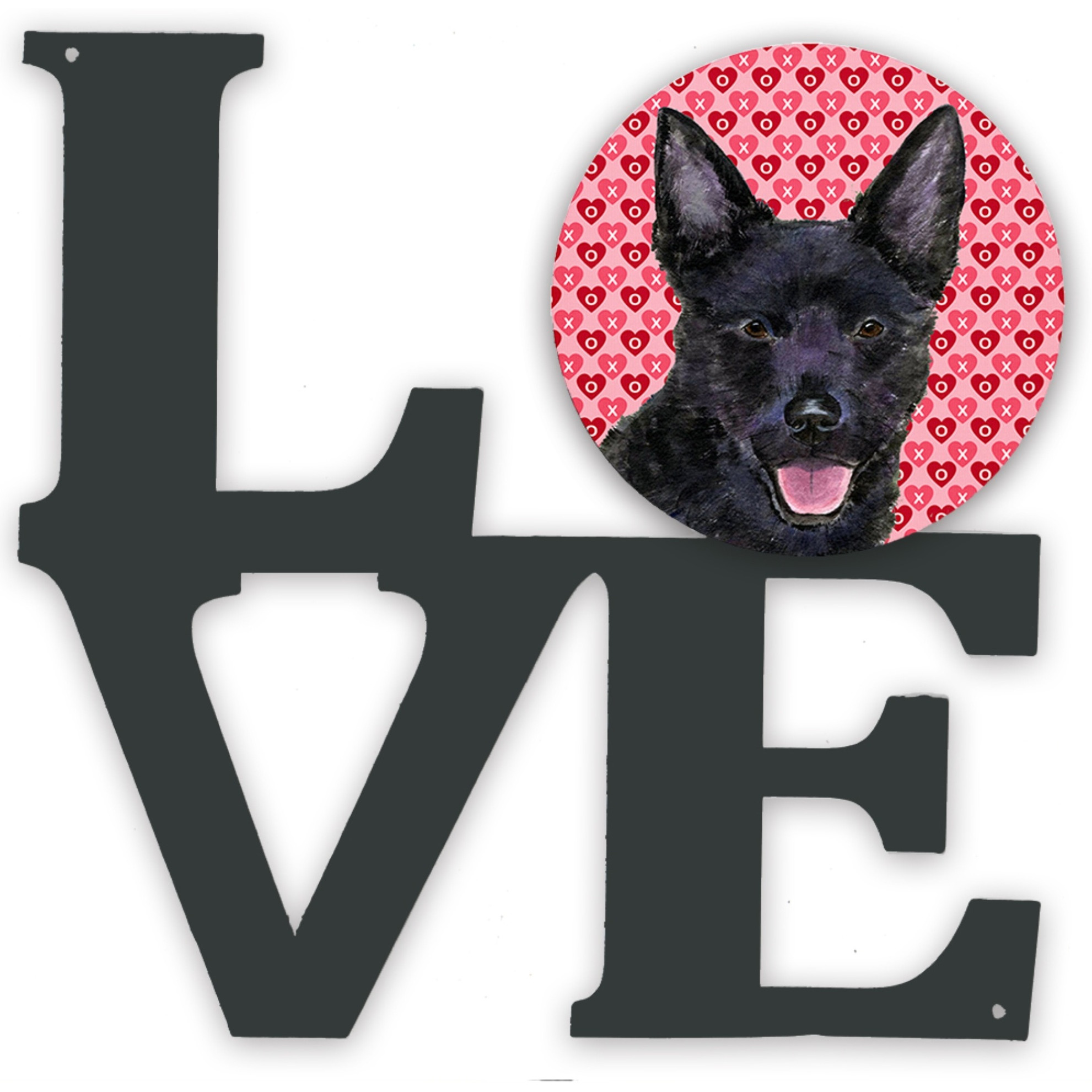 &quotCaroline's Treasures Australian Kelpie Hearts Valentine's Day Metal Artwork Love wall-decor, Multicolor"