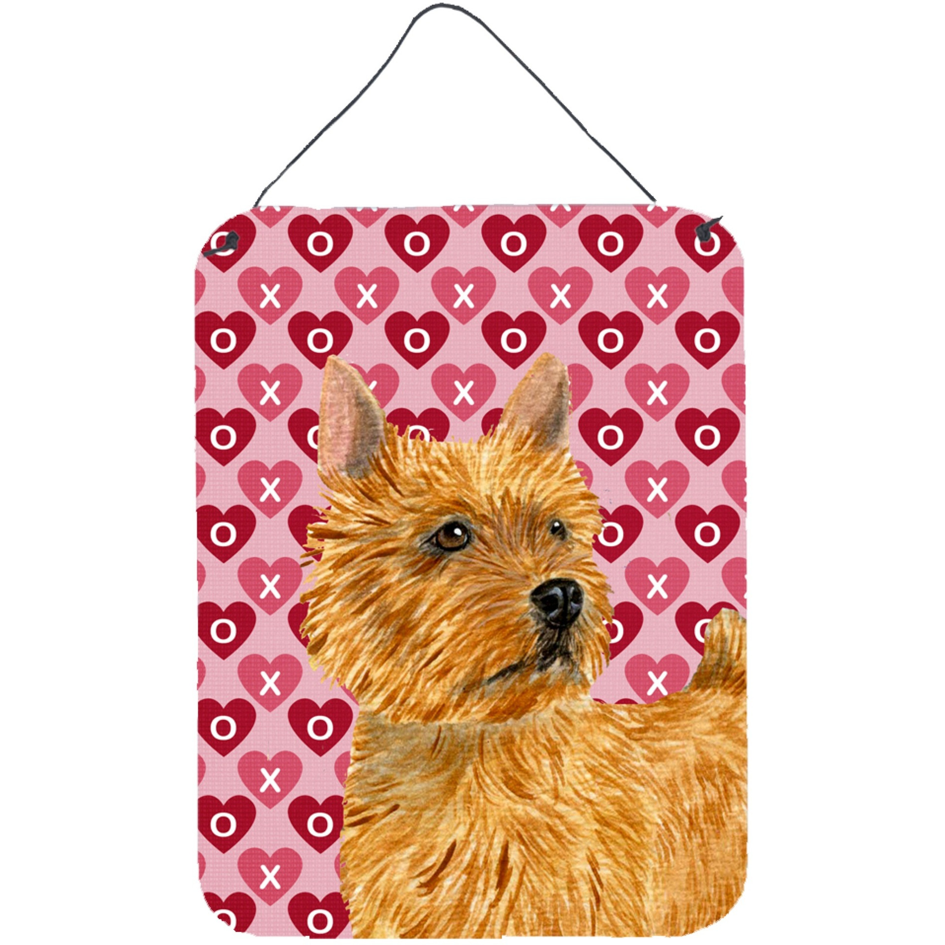 &quotCaroline's Treasures Norwich Terrier Hearts Love and Valentine's Day Wall or Door Hanging Prints, 16"" x 12"", Multicolor"