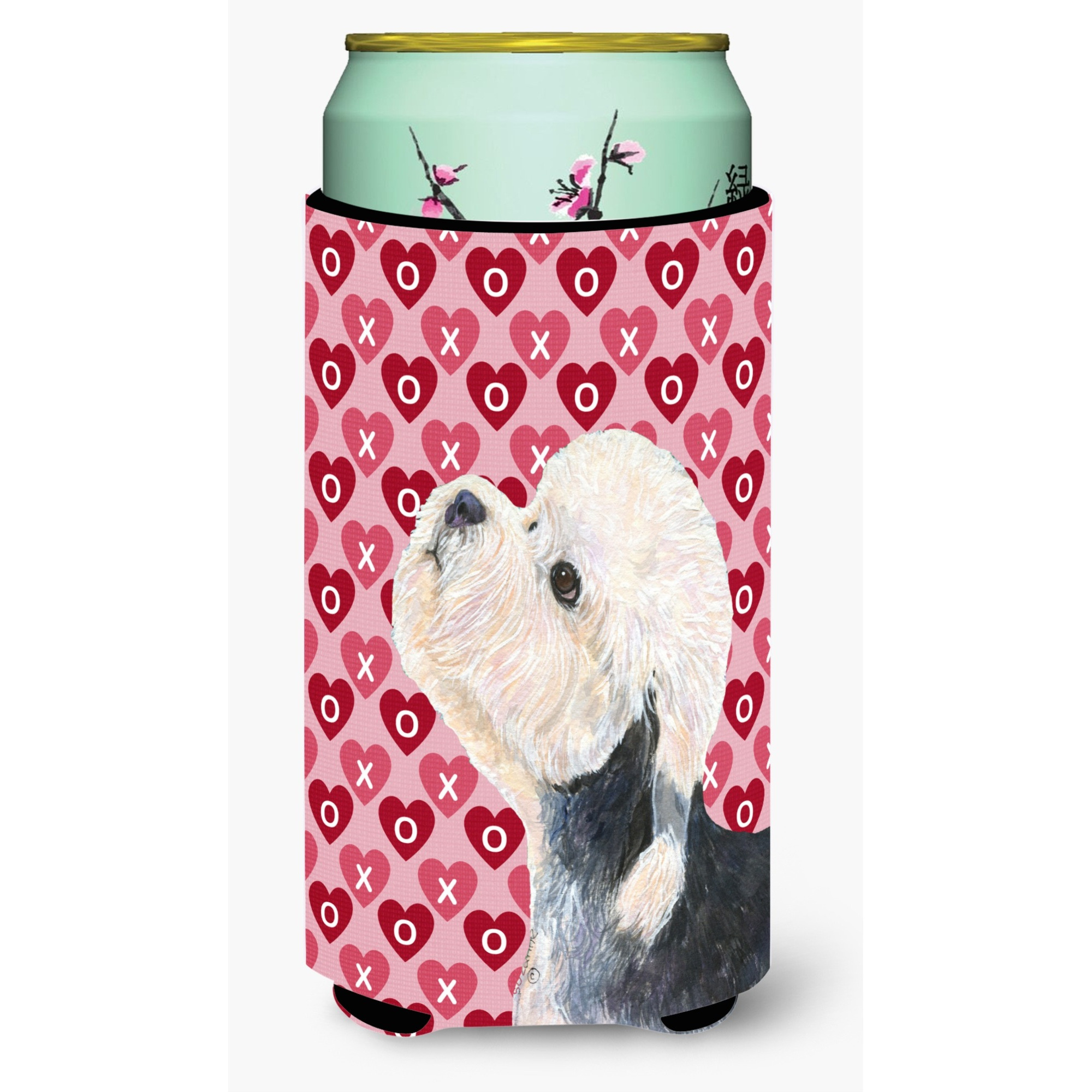 Dandie Dinmont Terrier Hearts Love Valentine's Day  Tall Boy Beverage Insulator Beverage Insulator Hugger