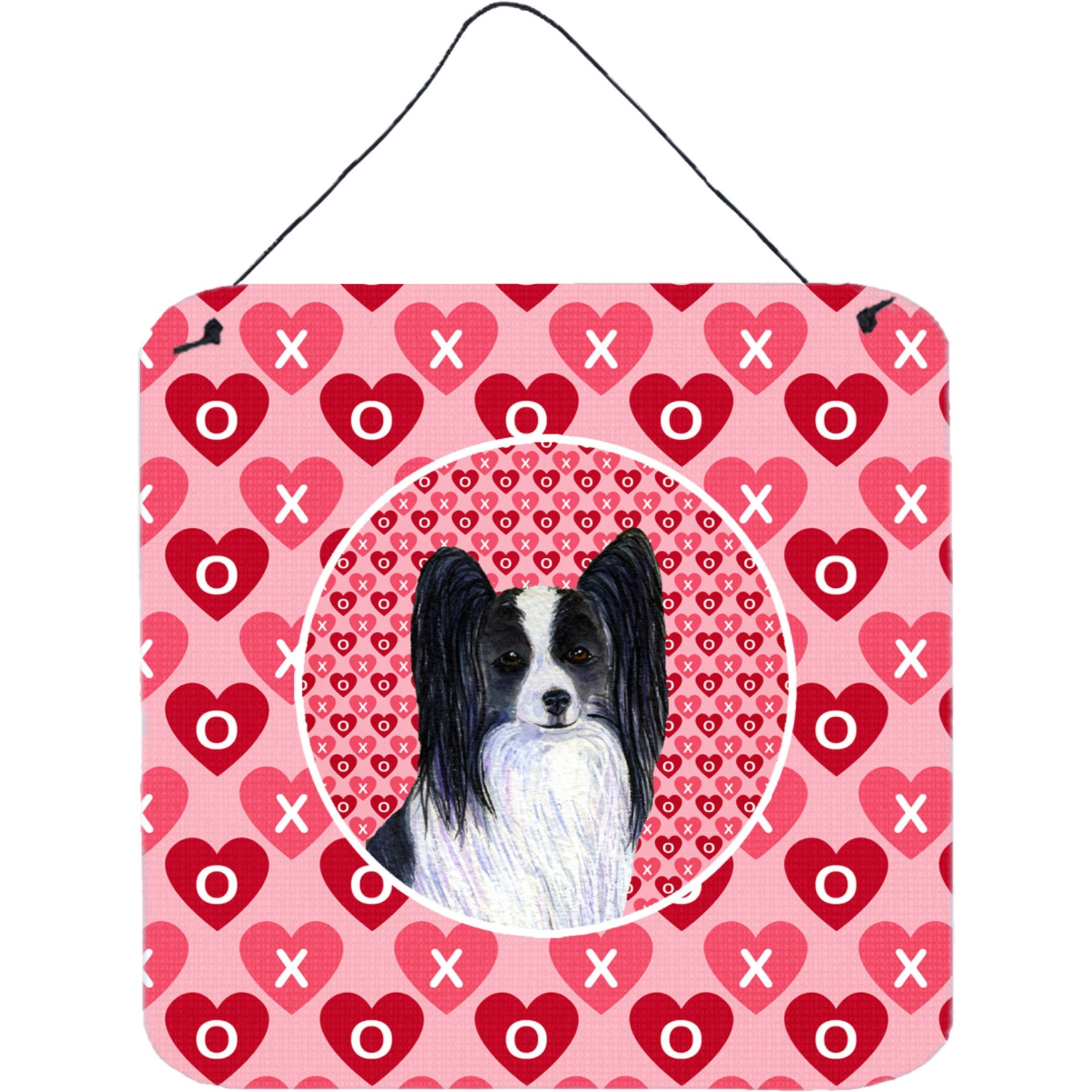 &quotCaroline's Treasures SS4505DS66 Papillion Aluminum Metal Wall or Door Hanging Prints, 6 x 6"", Multicolor"
