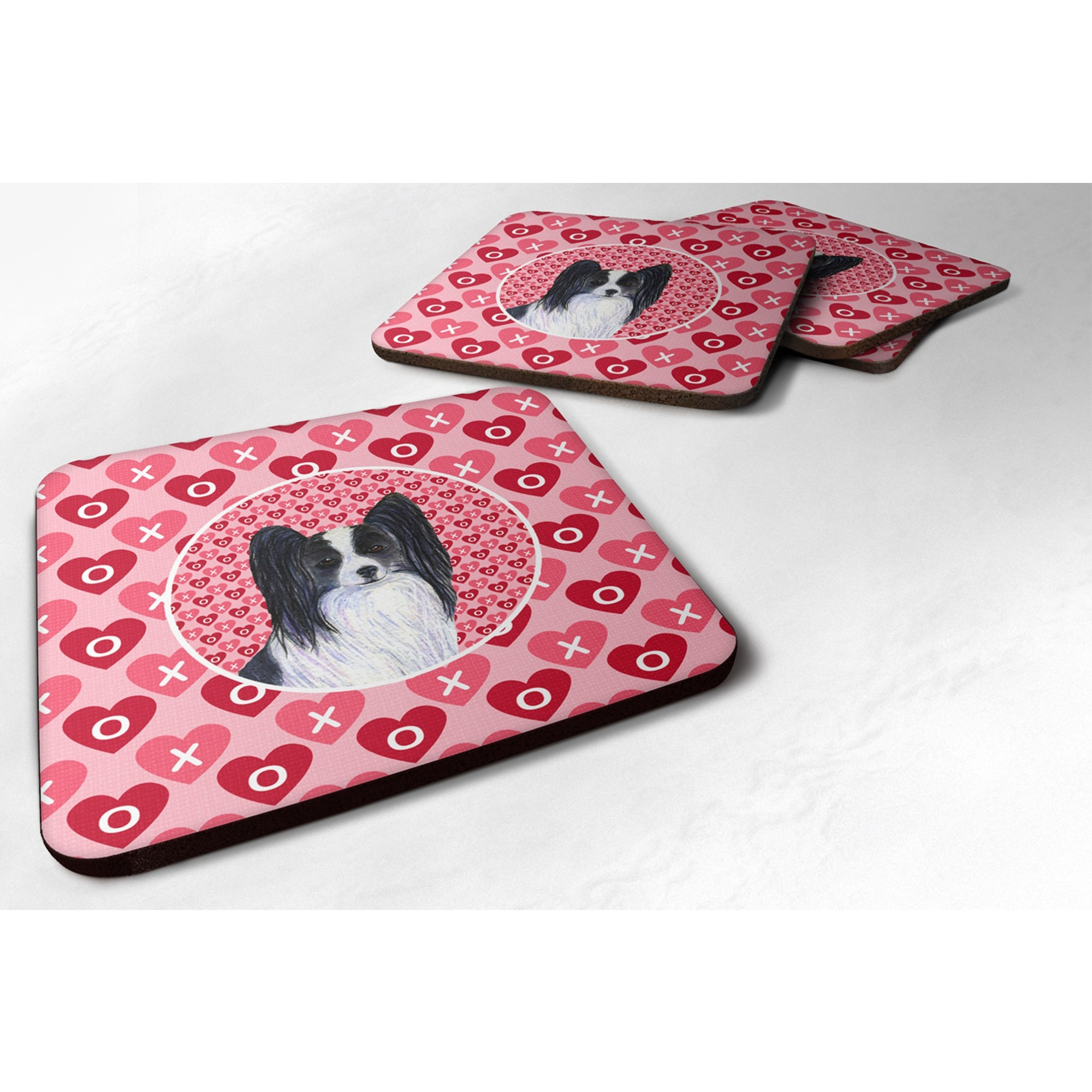 &quotCaroline's Treasures SS4505FC Papillon Foam Coasters (Set of 4), 3.5"" H x 3.5"" W, Multicolor"
