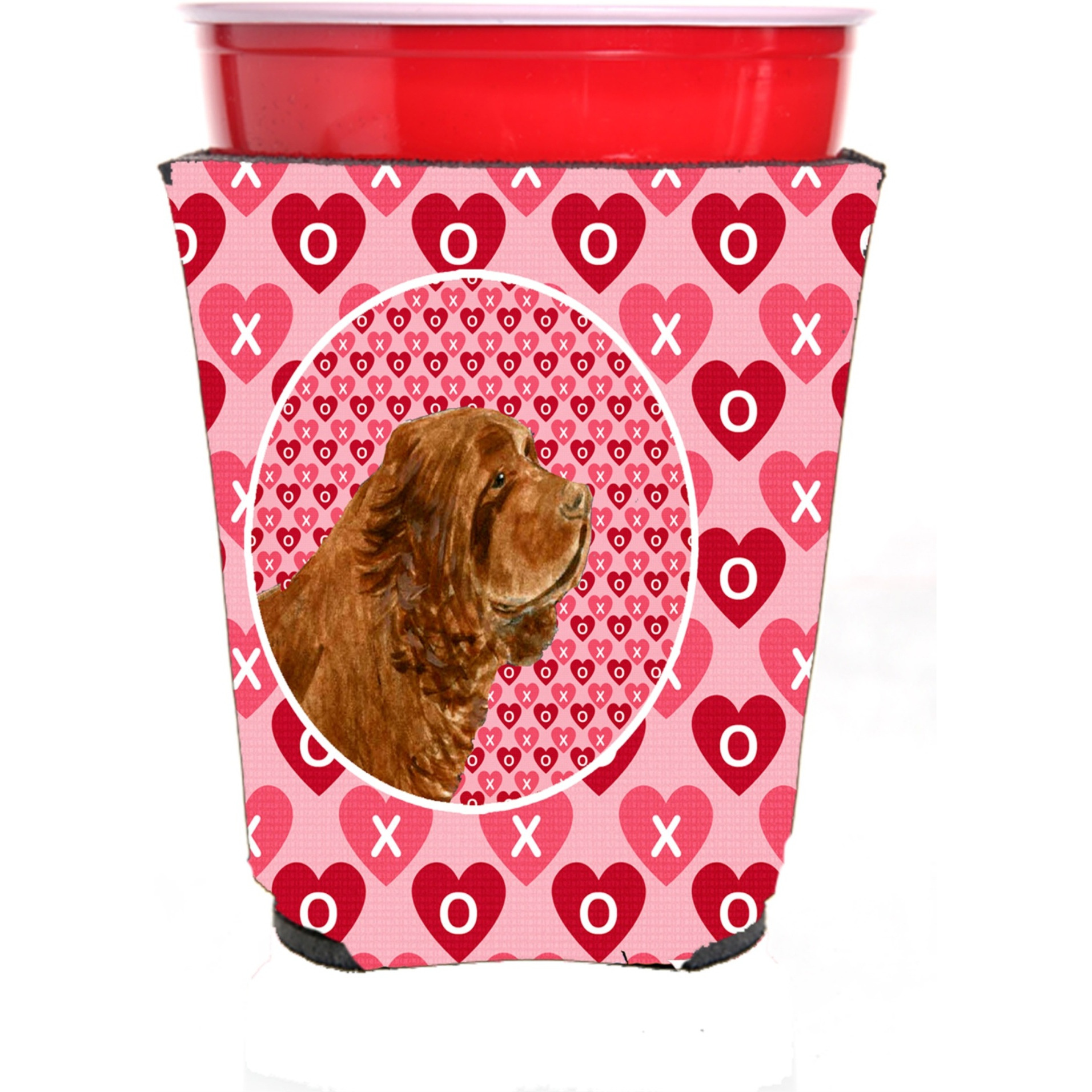 Sussex Spaniel  Red Solo Cup Beverage Insulator Hugger