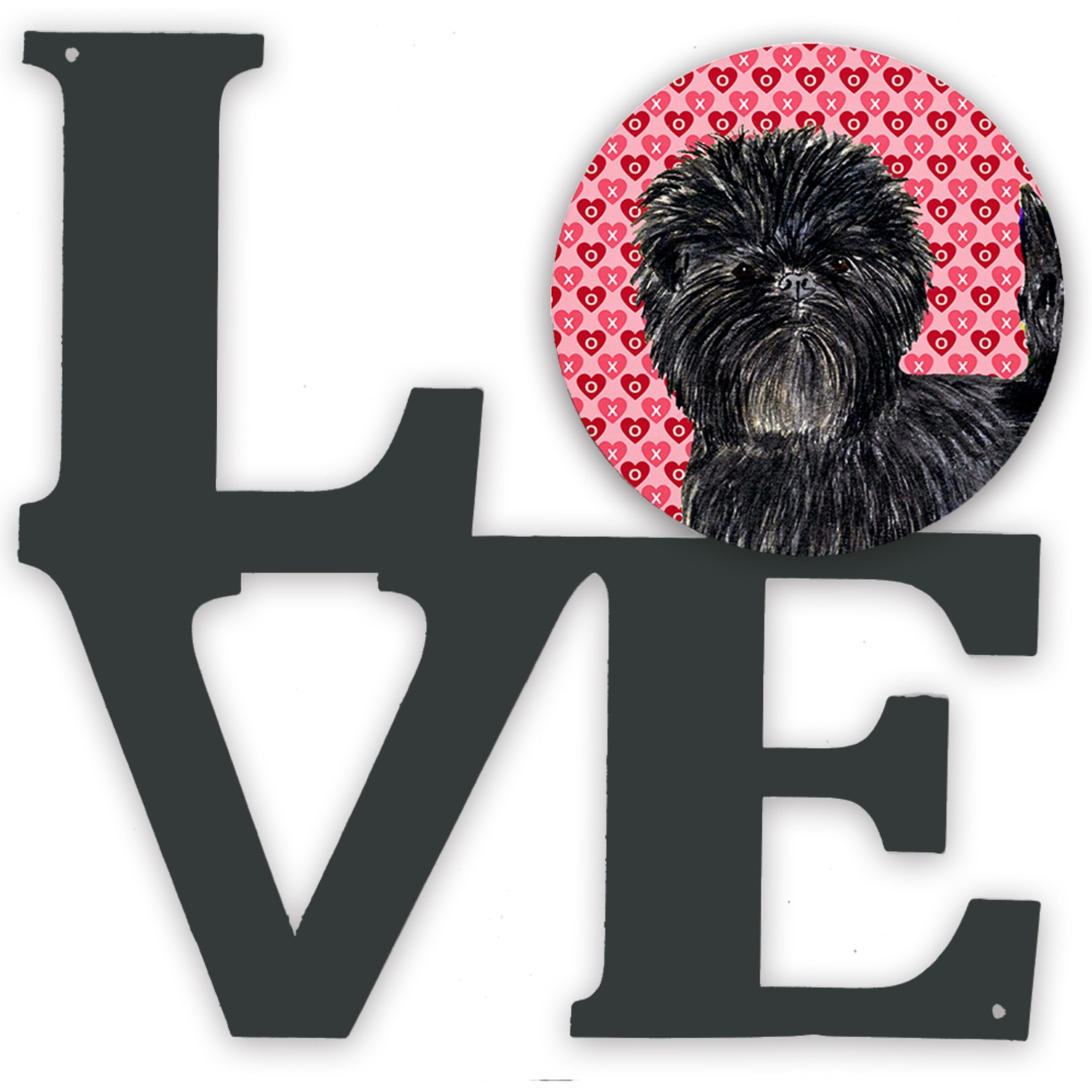 &quotCaroline's Treasures Affenpinscher Hearts Valentine's Day Portrait Metal Artwork Love wall-decor, Multicolor"