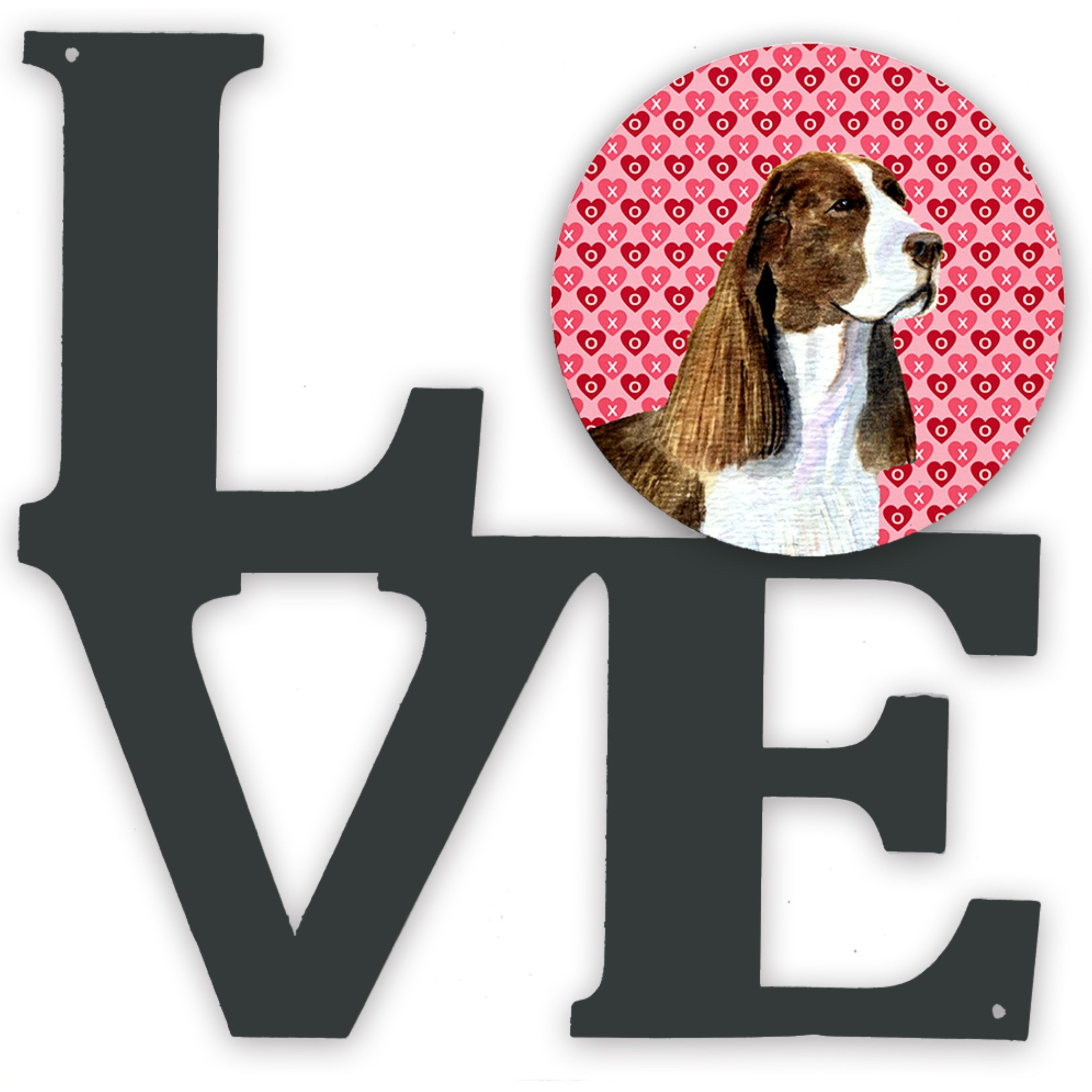 &quotCaroline's Treasures Springer Spaniel Hearts Valentine's Day Metal Artwork Love wall-decor, Multicolor"