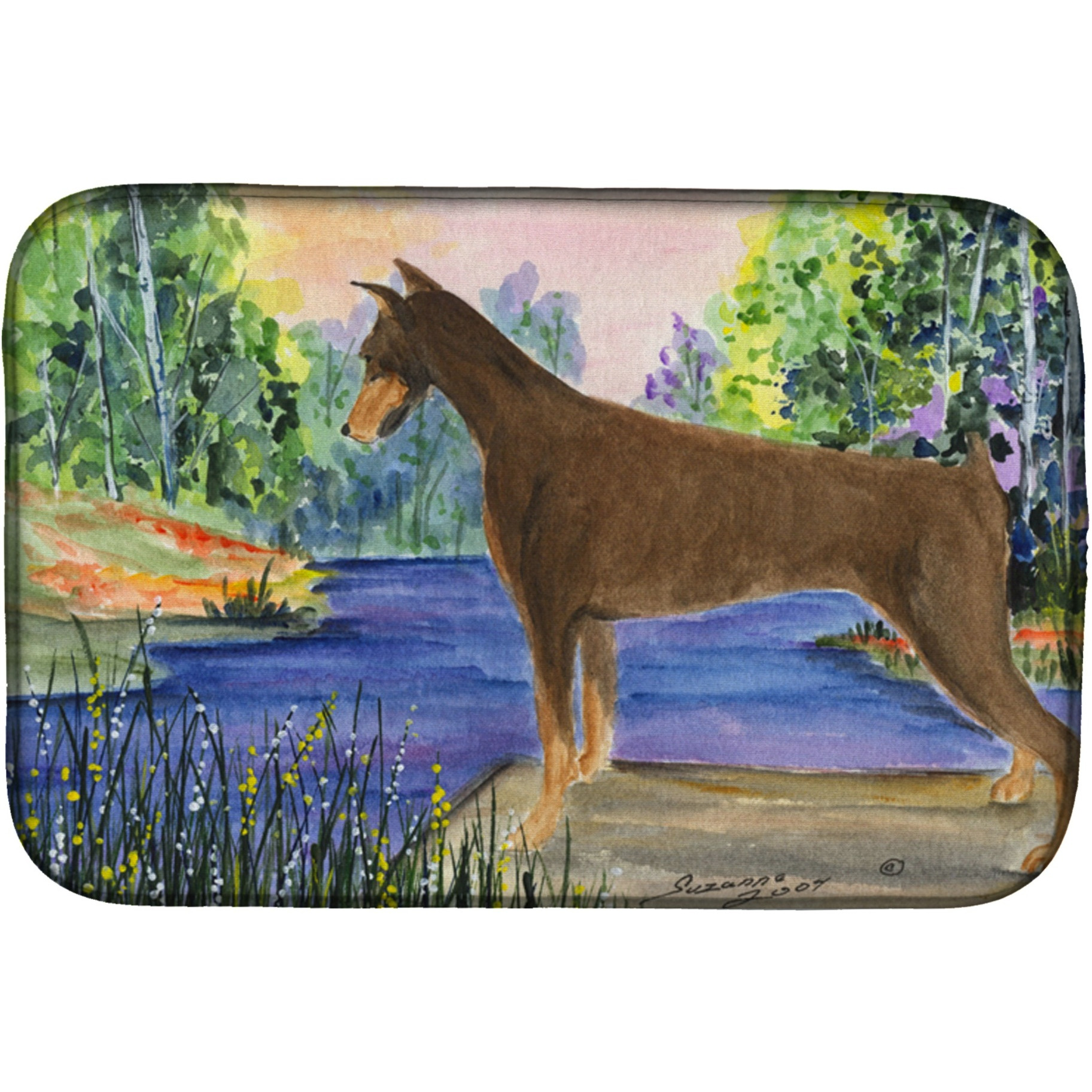 &quotCaroline's Treasures Doberman Dish Drying Mat, 14"" x 21"", Multicolor"