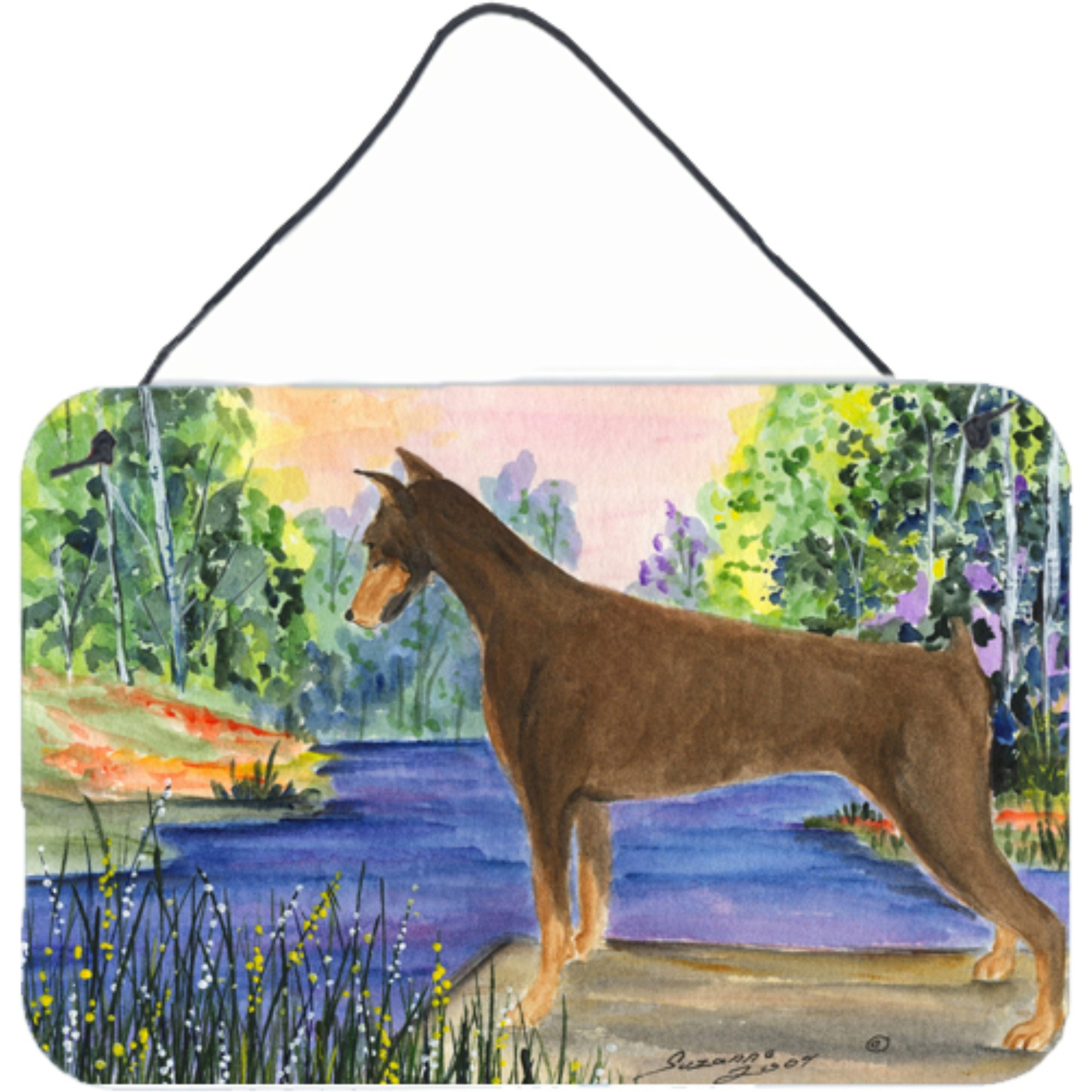 &quotCaroline's Treasures Doberman Indoor Aluminum Metal Wall or Door Hanging Prints, 8 x 12"", Multicolor"
