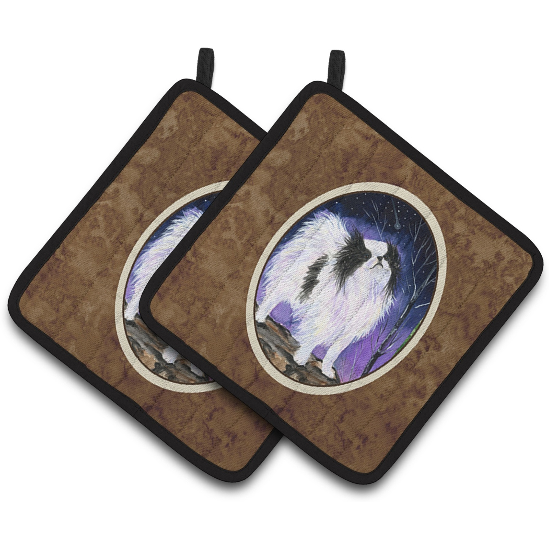 &quotCaroline's Treasures Japanese Chin Pair of Pot Holders SS8070PTHD, 7.5HX7.5W, Multicolor"