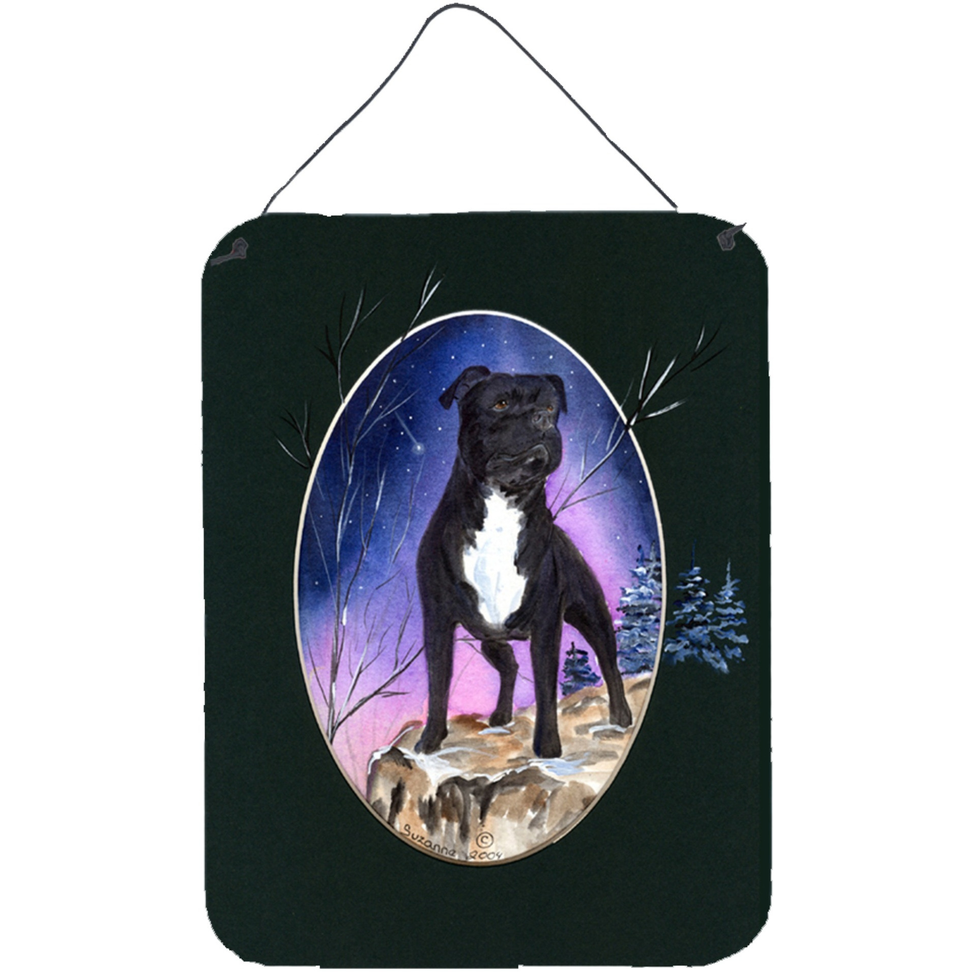&quotCaroline's Treasures SS8072DS1216 Staffie Aluminium Metal Wall or Door Hanging Prints, 16"" x 12"", Multicolor"