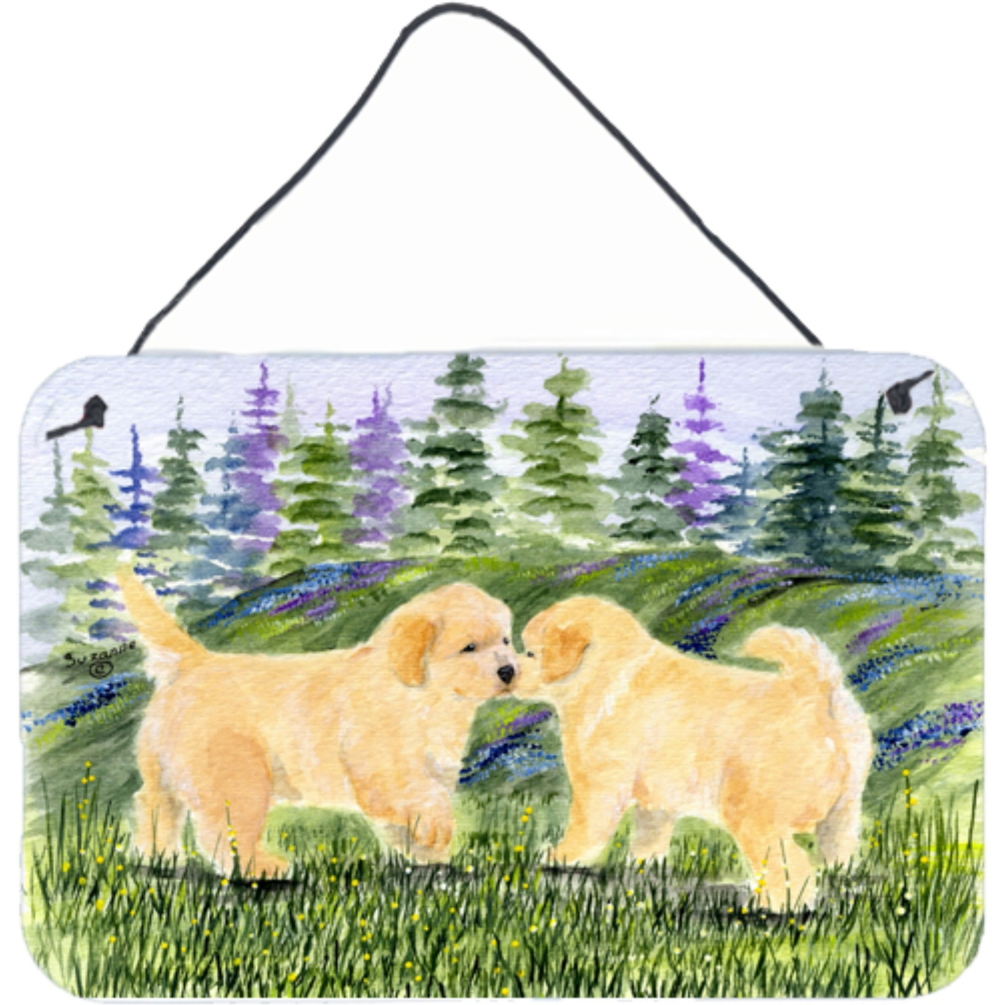 &quotCaroline's Treasures SS8102DS812 Golden Retriever Indoor Aluminum Metal Wall or Door Hanging Prints, 8 x 12"", Multicolor"