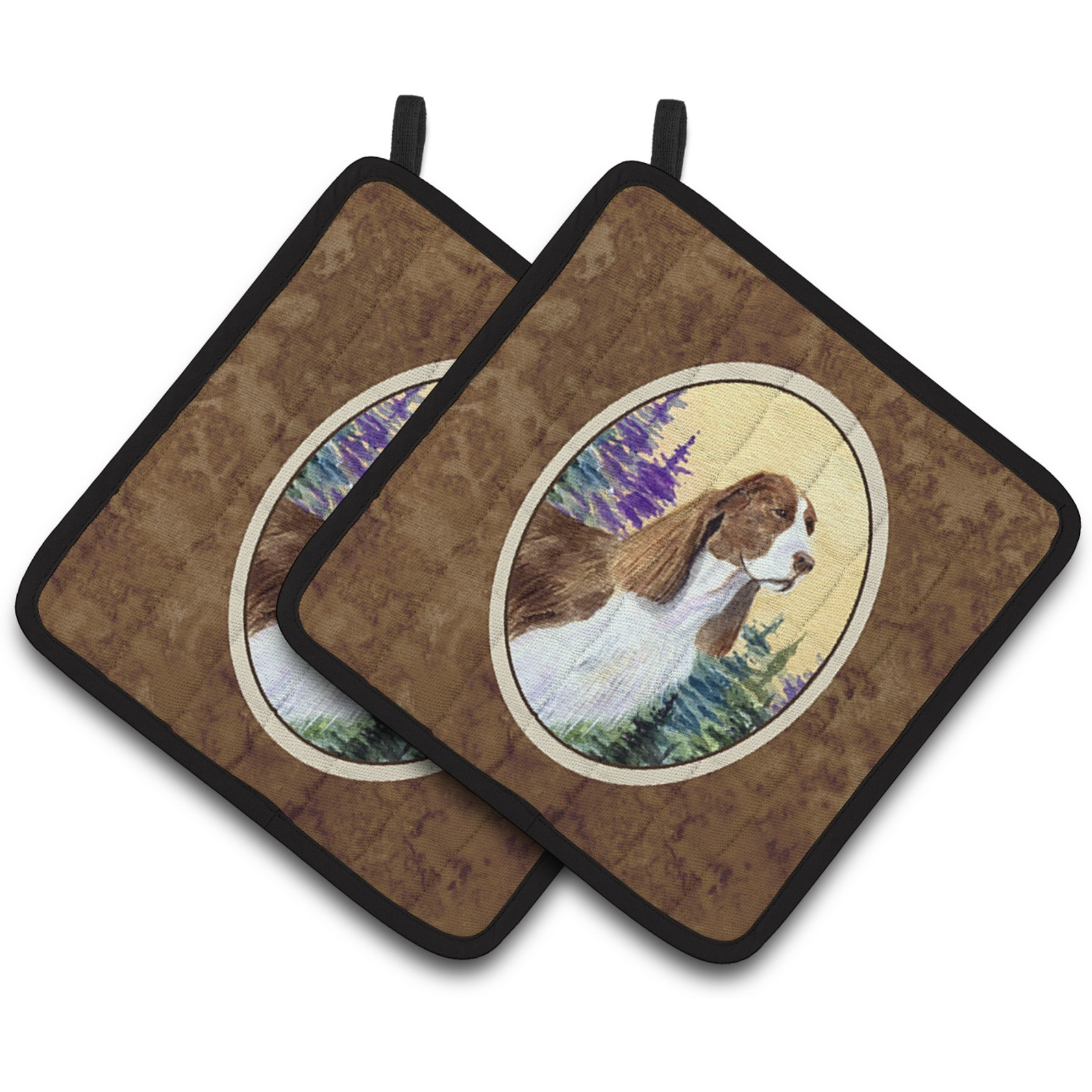 &quotCaroline's Treasures Springer Spaniel Pair of Pot Holders SS8105PTHD, 7.5HX7.5W, Multicolor"