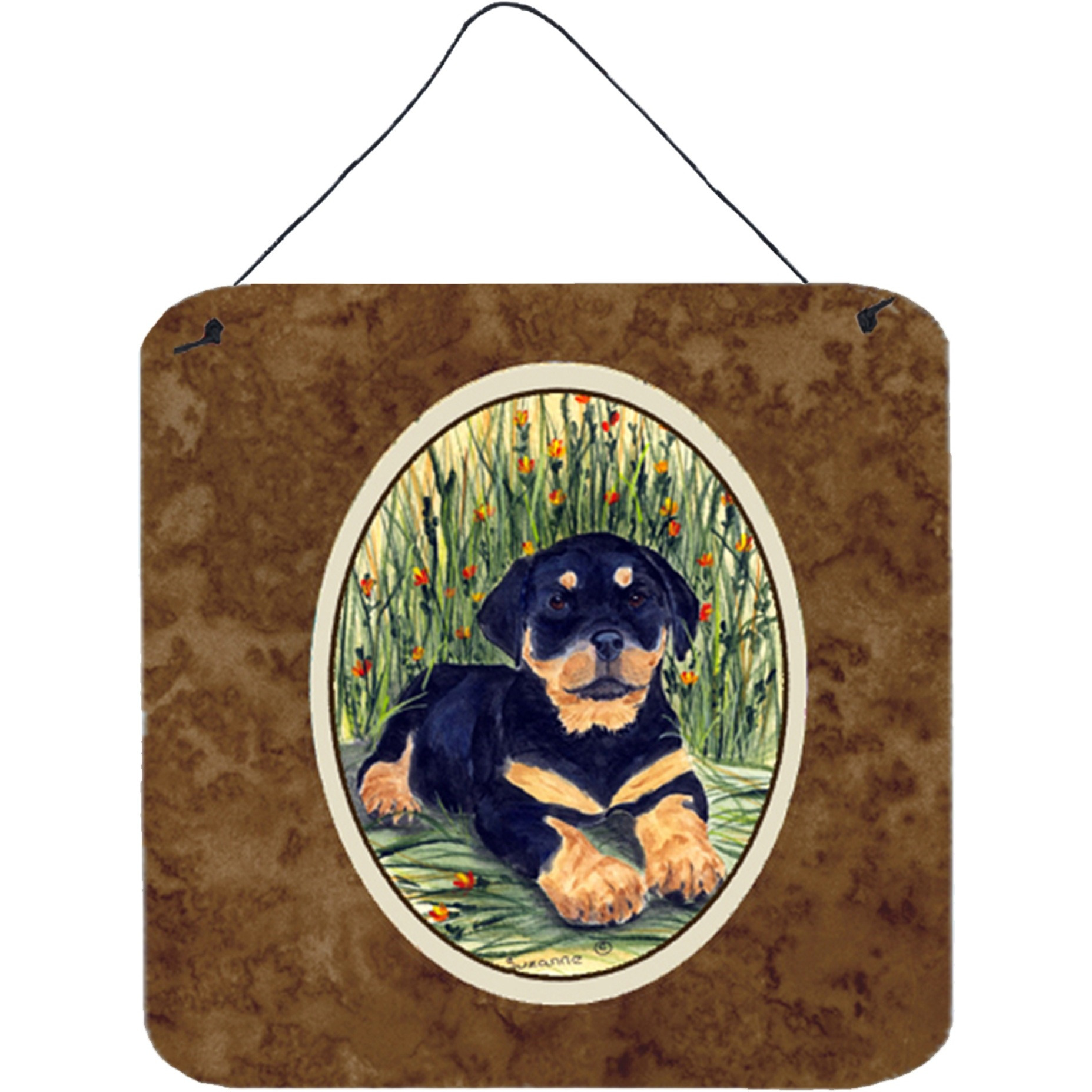 &quotCaroline's Treasures SS8107DS66 Rottweiler Aluminum Metal Wall or Door Hanging Prints, 6 x 6"", Multicolor"