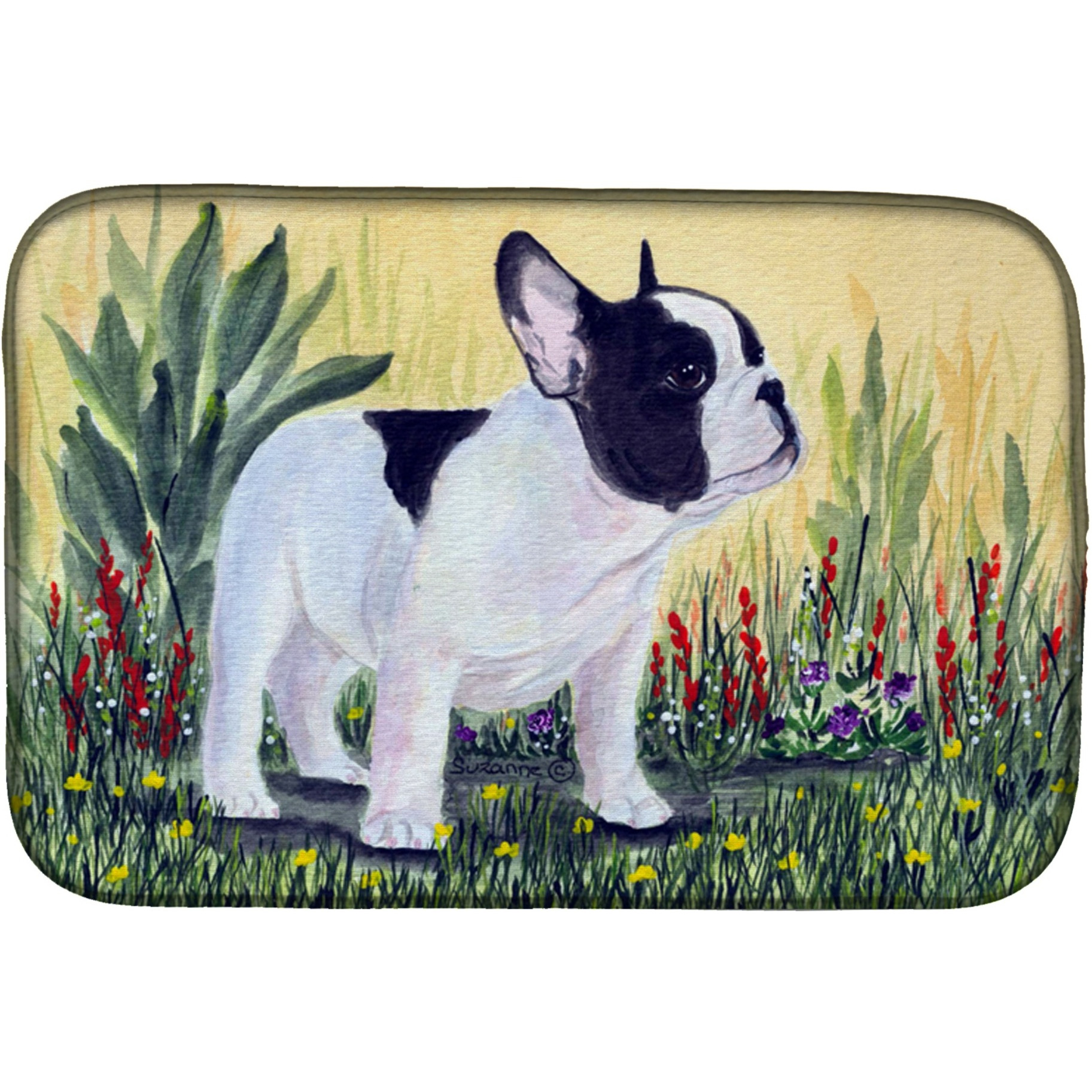 &quotCaroline's Treasures French Bulldog Dish Drying Mat, 14 x 21, Multicolor"