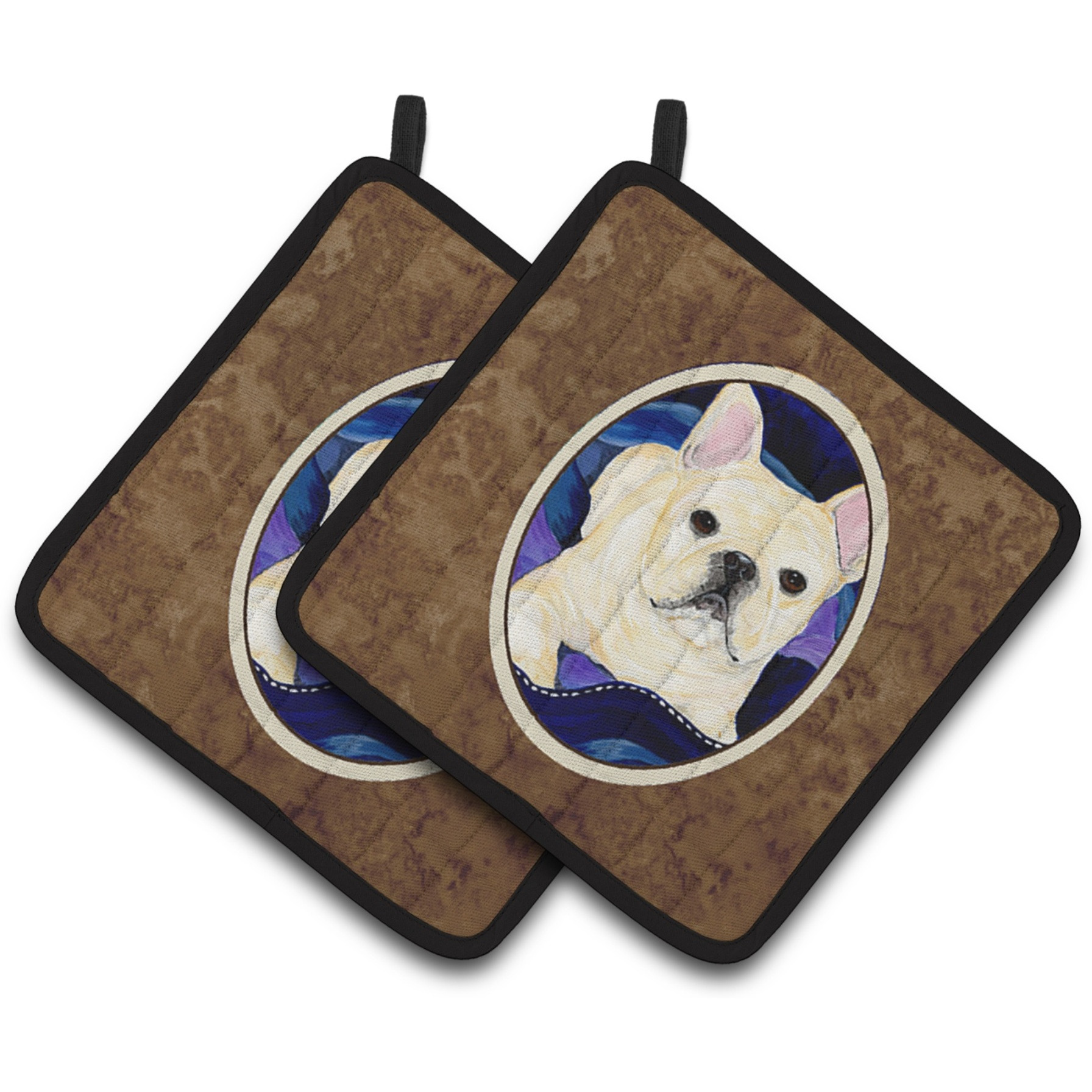 &quotCaroline's Treasures French Bulldog Pair of Pot Holders SS8126PTHD, 7.5HX7.5W, Multicolor"