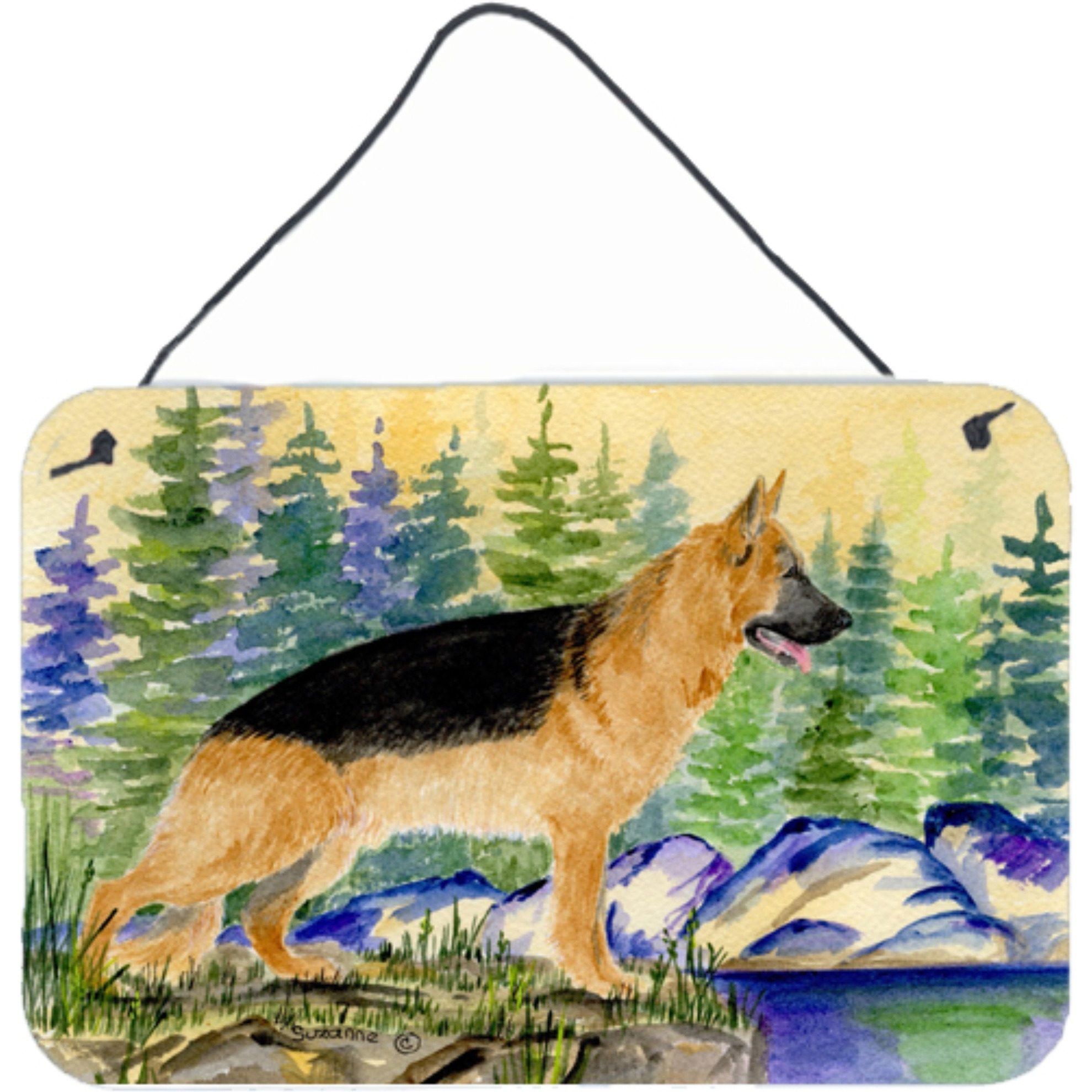 &quotCaroline's Treasures German Shepherd Indoor Aluminum Metal Wall or Door Hanging Prints, 8 x 12"", Multicolor"