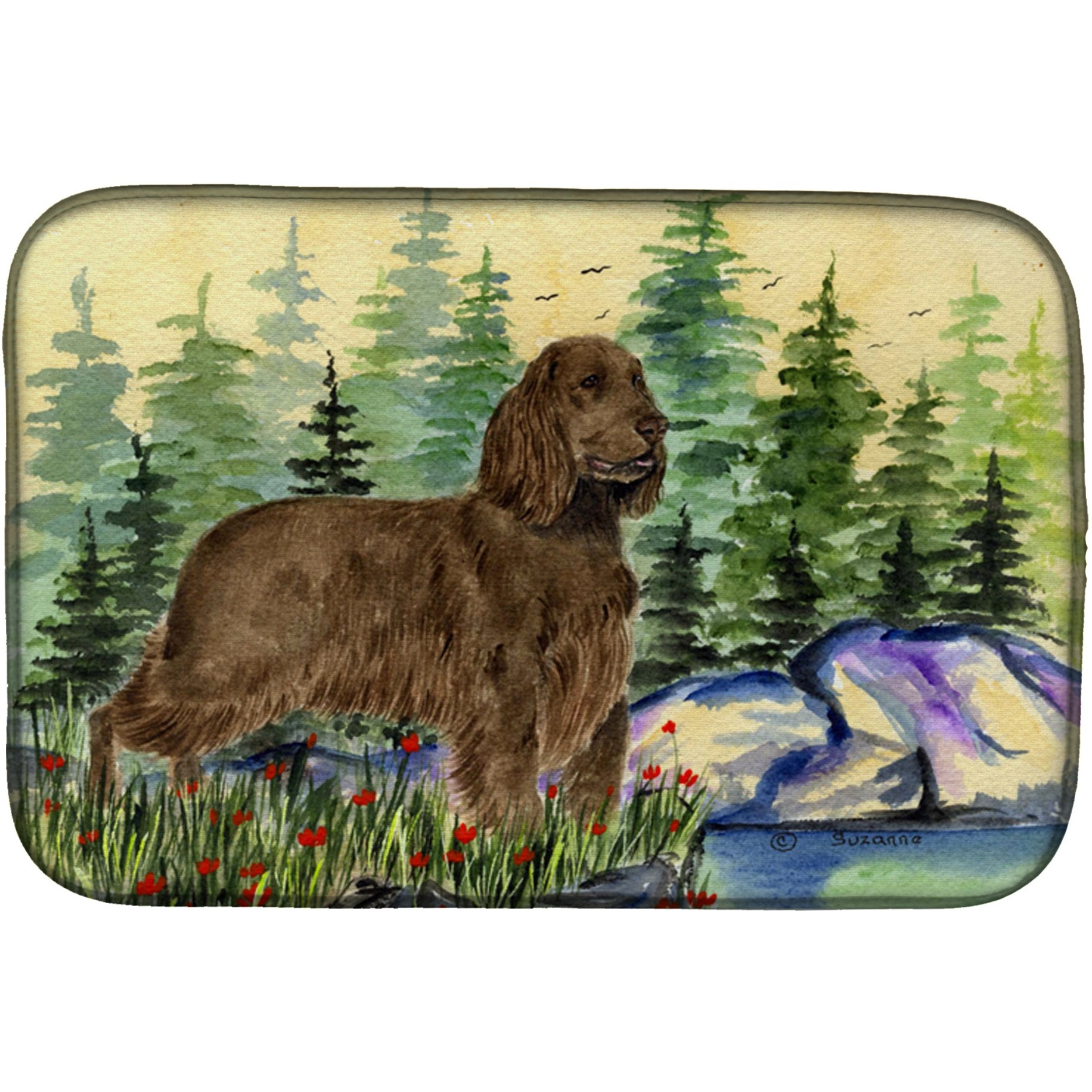 &quotCaroline's Treasures Field Spaniel Dish Drying Mat, 14"" x 21"", Multicolor"