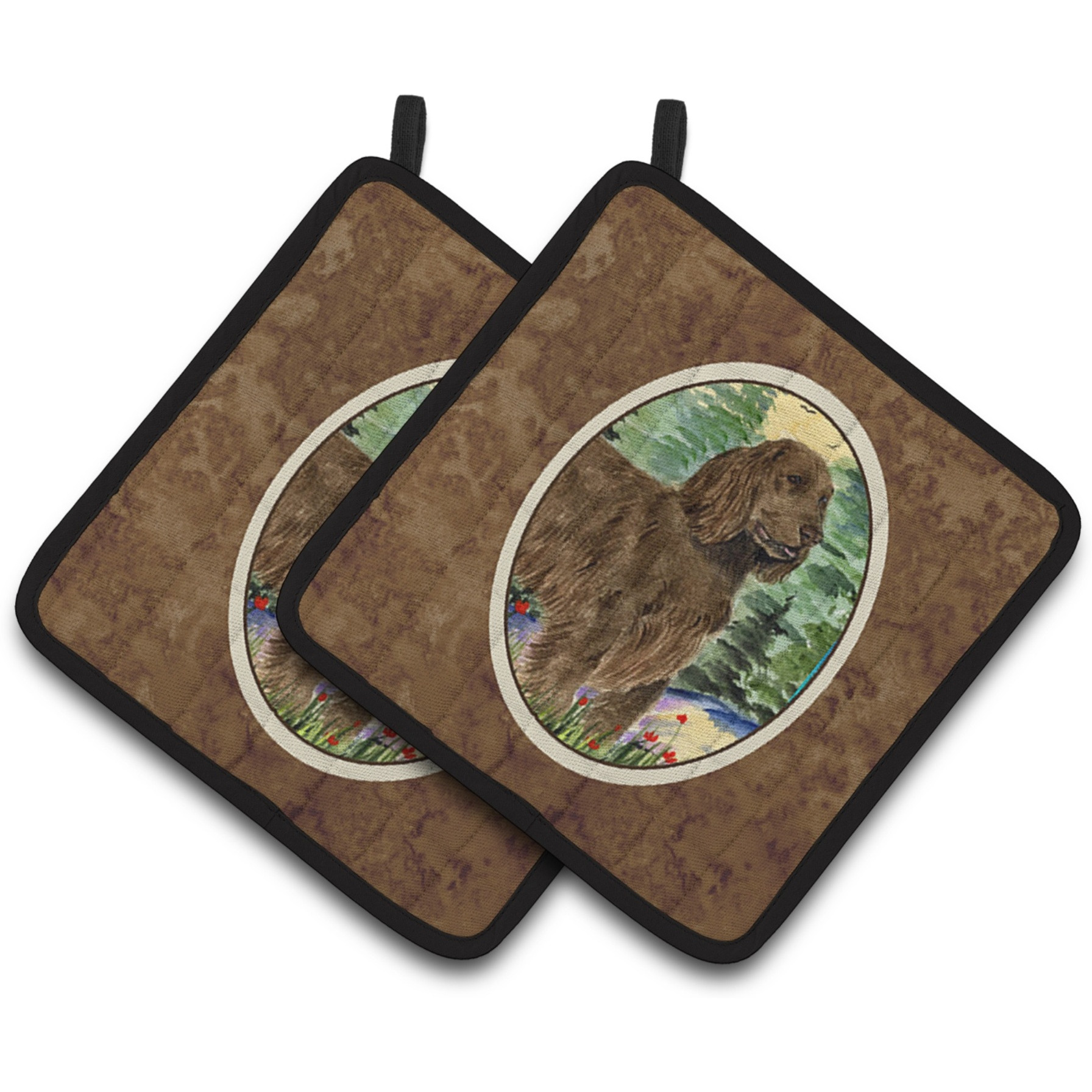 &quotCaroline's Treasures Field Spaniel Pair of Pot Holders SS8131PTHD, 7.5HX7.5W, Multicolor"