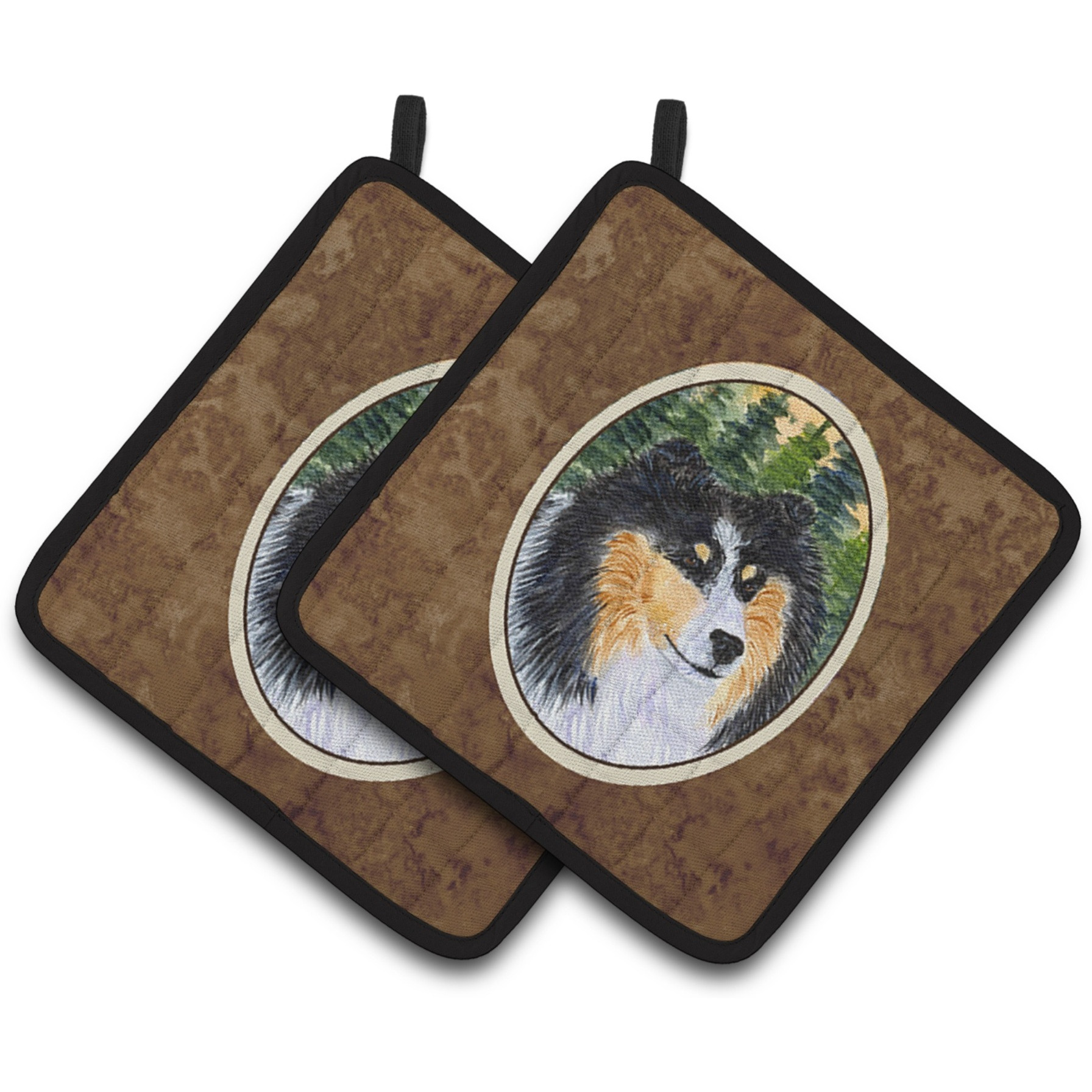 &quotCaroline's Treasures Sheltie Pair of Pot Holders SS8140PTHD, 7.5HX7.5W, Multicolor"