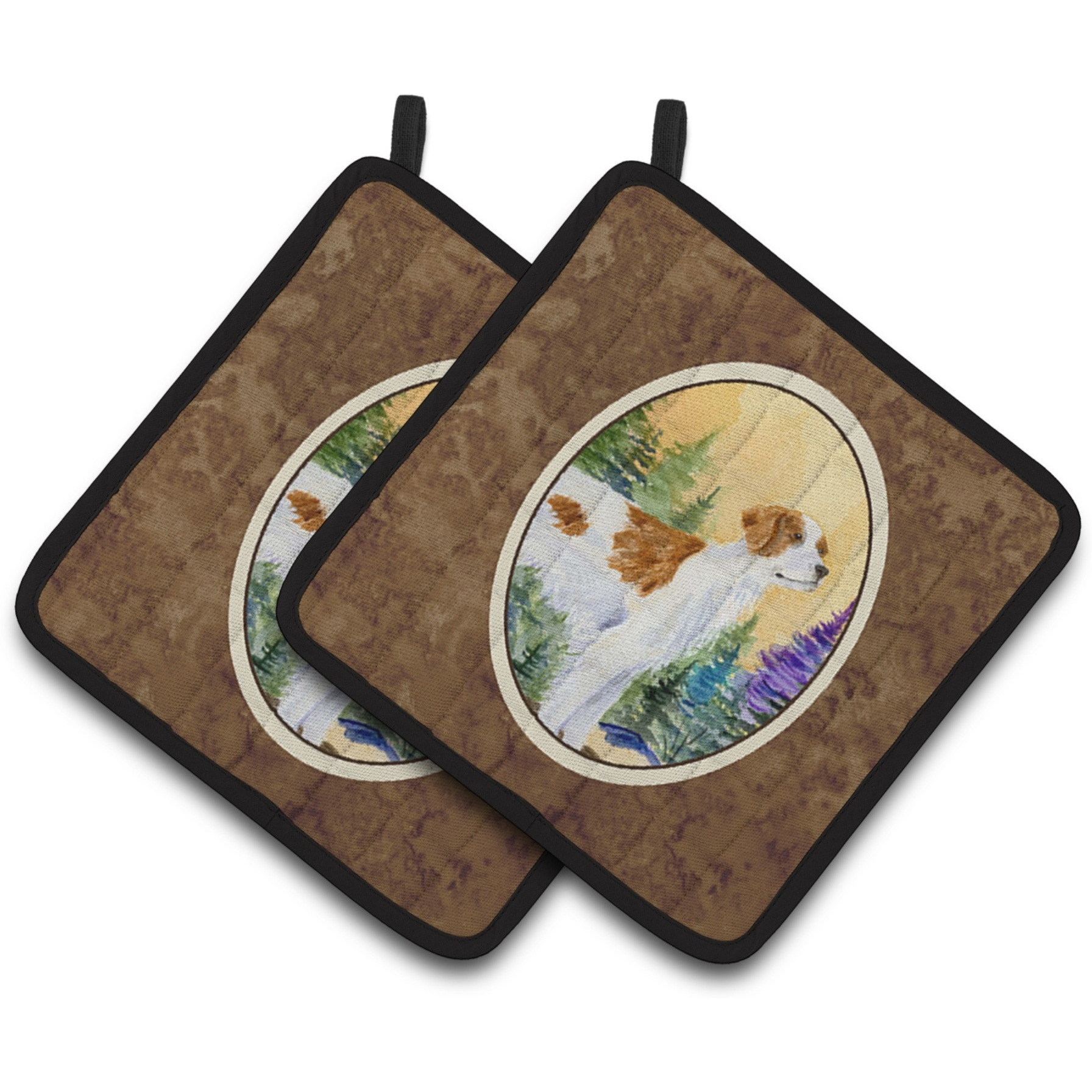&quotCaroline's Treasures Setter Pair of Pot Holders SS8146PTHD, 7.5HX7.5W, Multicolor"