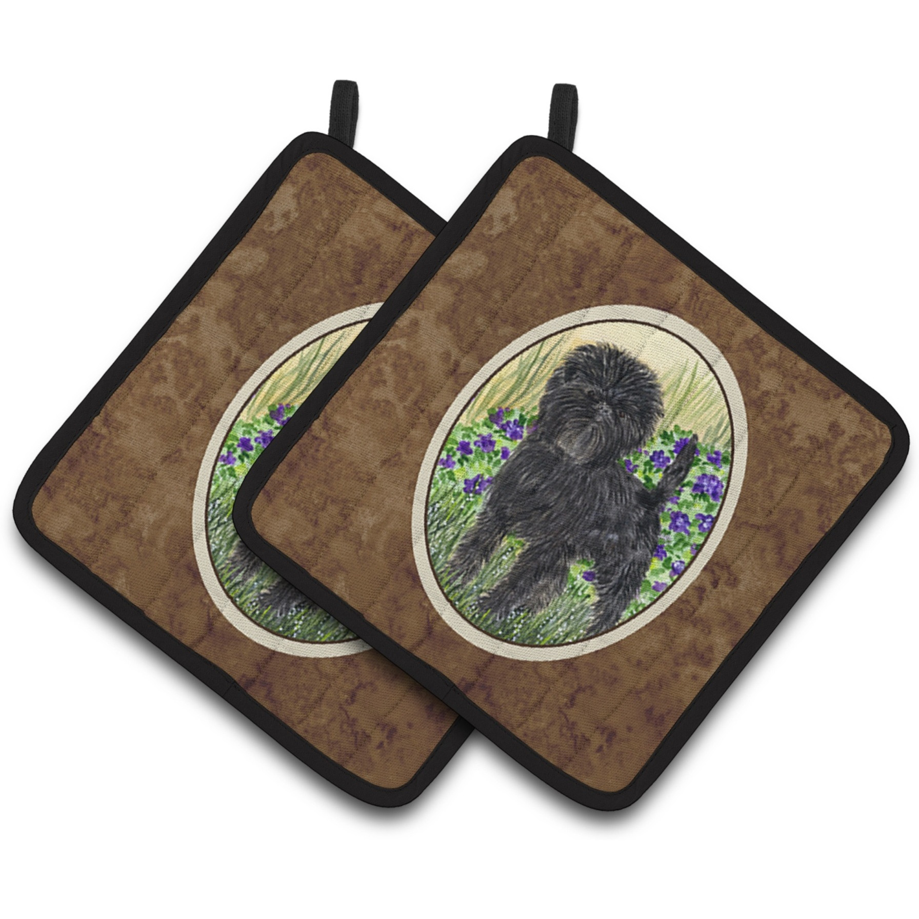 &quotCaroline's Treasures Affenpinscher Pair of Pot Holders SS8151PTHD, 7.5HX7.5W, Multicolor"
