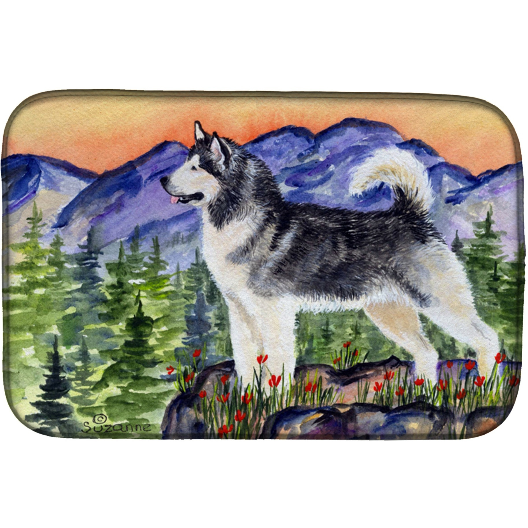 &quotCaroline's Treasures Alaskan Malamute Dish Drying Mat, 14"" x 21"", Multicolor"