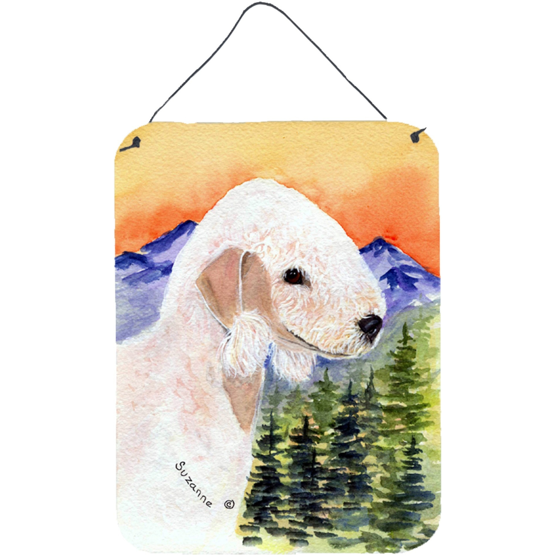 &quotCaroline's Treasures SS8158DS1216 Bedlington Terrier Aluminium Metal Wall or Door Hanging Prints, 16"" x 12"", Multicolor"