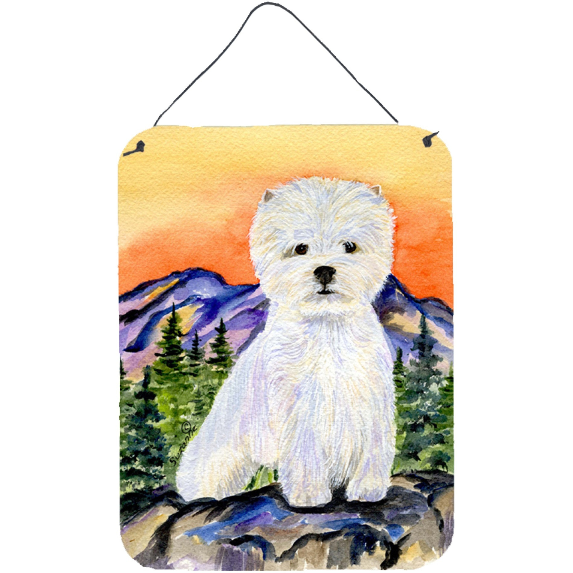 &quotCaroline's Treasures SS8159DS1216 Westie Aluminium Metal Wall or Door Hanging Prints, 16"" x 12"", Multicolor"
