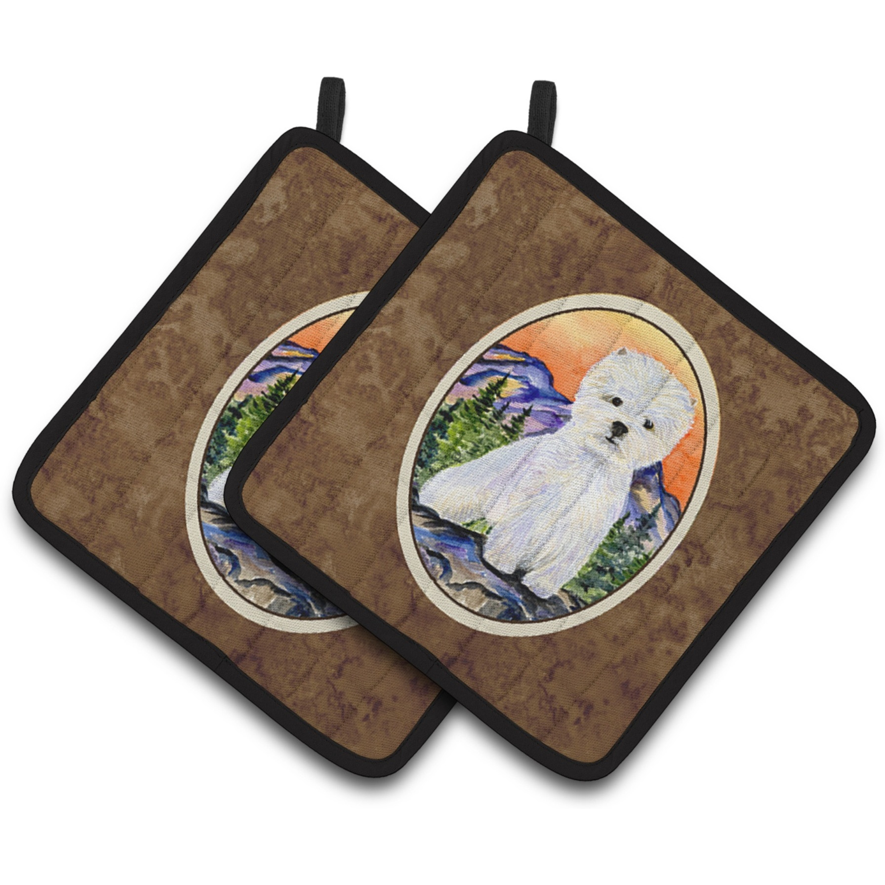 &quotCaroline's Treasures Westie Pair of Pot Holders SS8159PTHD, 7.5HX7.5W, Multicolor"