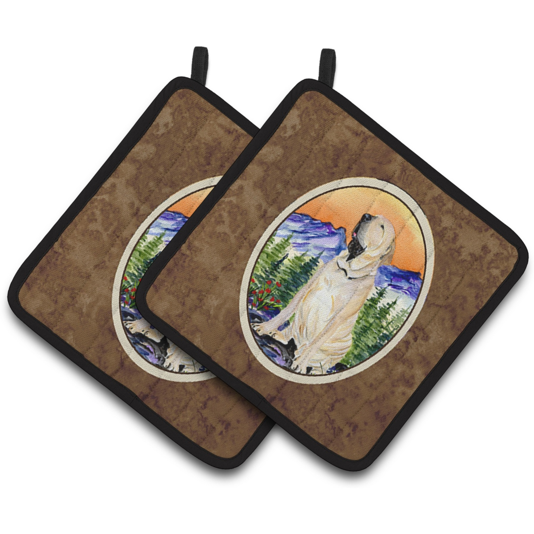 &quotCaroline's Treasures Brazilian Mastiff / Fila Brasileiro Pair of Pot Holders SS8169PTHD, 7.5HX7.5W, Multicolor"