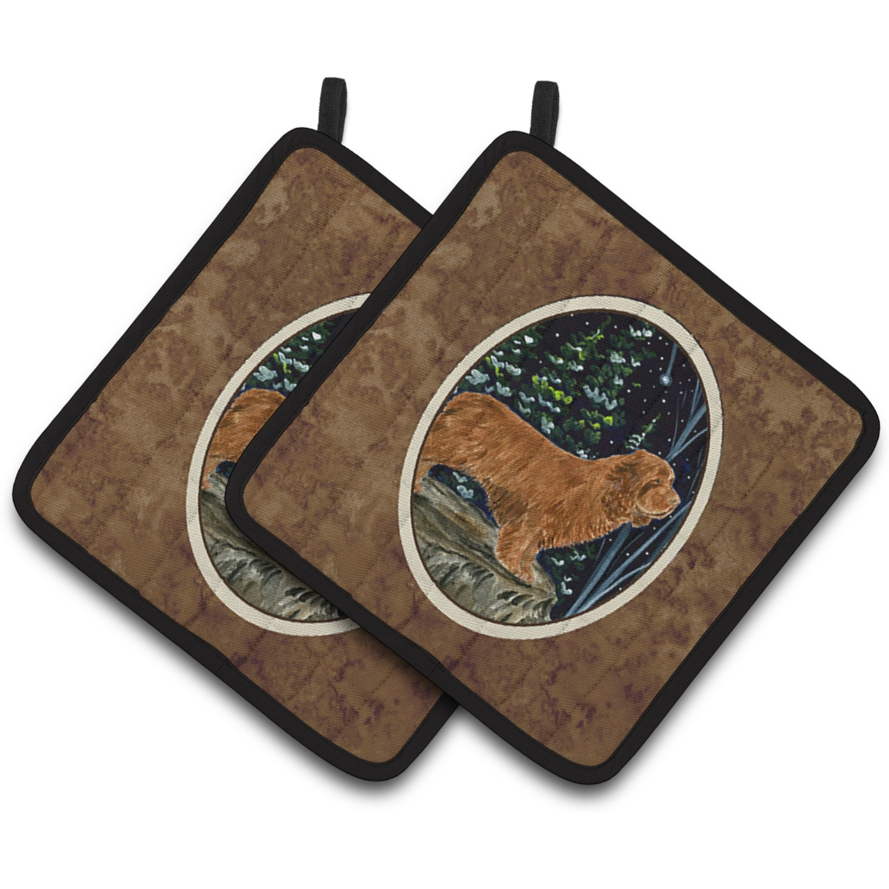 &quotCaroline's Treasures Sussex Spaniel Pair of Pot Holders SS8174PTHD, 7.5HX7.5W, Multicolor"