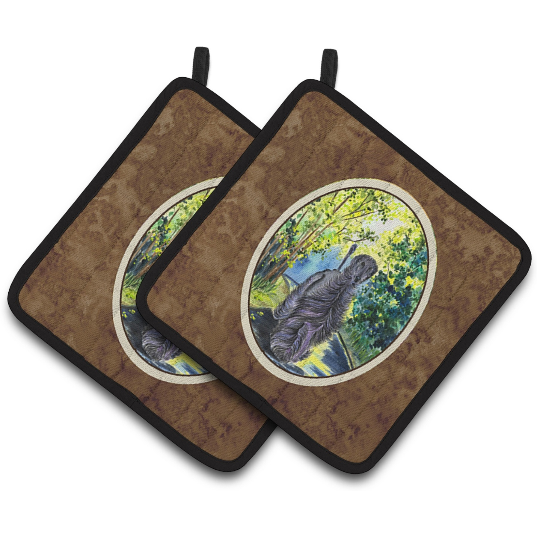 &quotCaroline's Treasures Afghan Hound Pair of Pot Holders SS8181PTHD, 7.5HX7.5W, Multicolor"