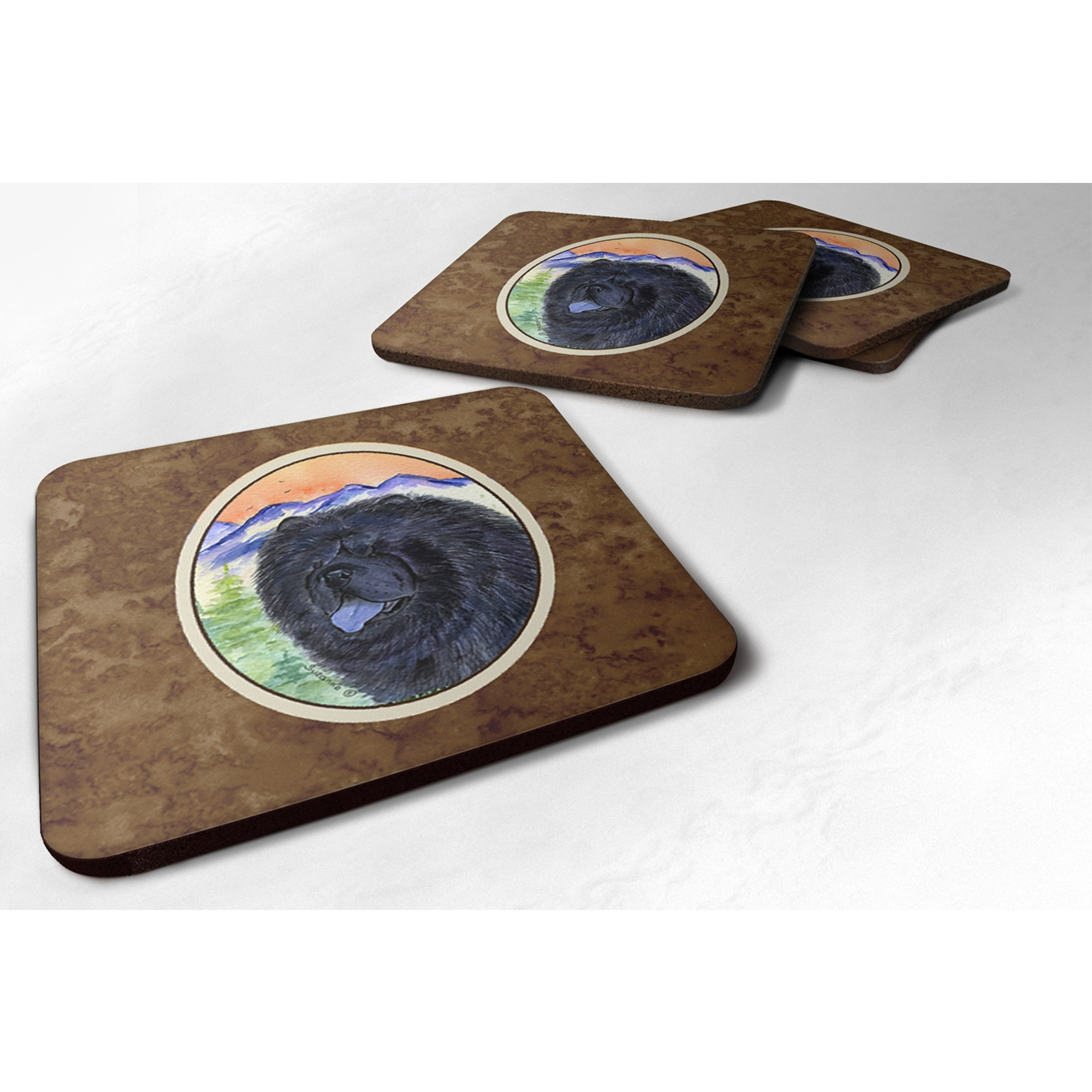 &quotCaroline's Treasures SS8191FC Chow Chow Foam Coasters (Set of 4), 3.5"" H x 3.5"" W, Multicolor"
