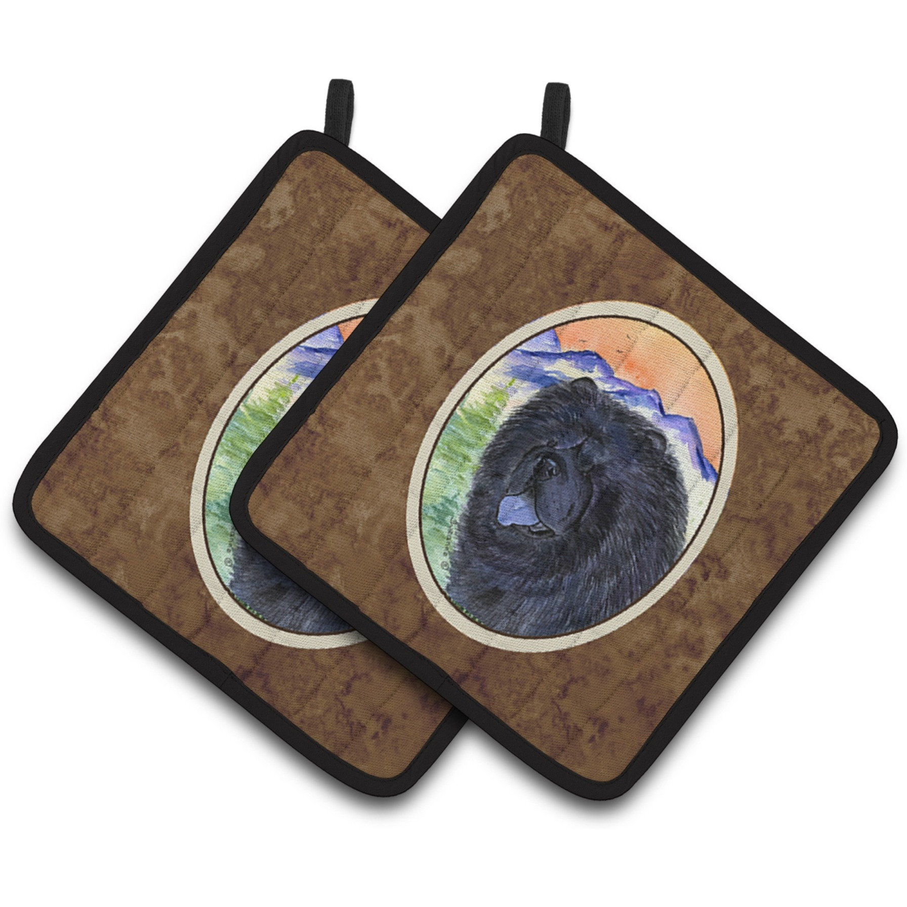 &quotCaroline's Treasures Chow Pair of Pot Holders SS8191PTHD, 7.5HX7.5W, Multicolor"