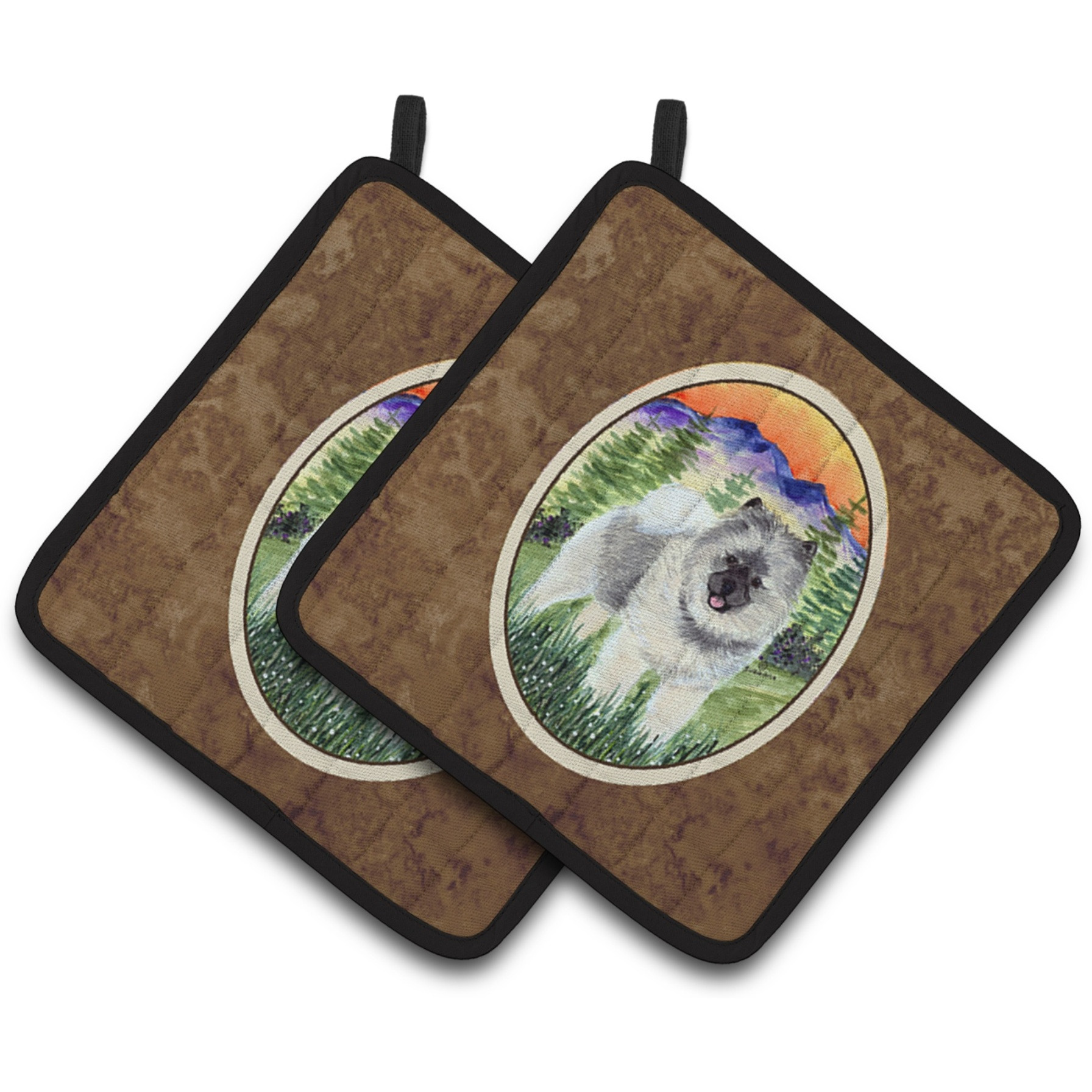 &quotCaroline's Treasures Keeshond Pair of Pot Holders SS8192PTHD, 7.5HX7.5W, Multicolor"