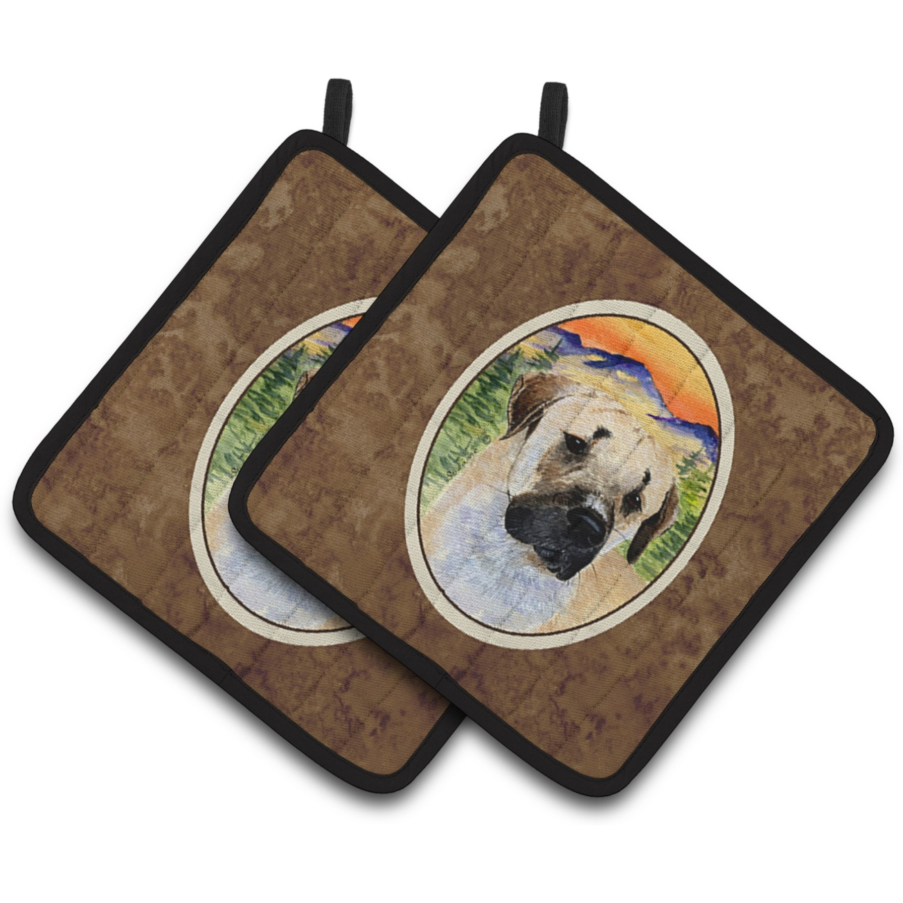 &quotCaroline's Treasures Anatolian Shepherd Pair of Pot Holders SS8197PTHD, 7.5HX7.5W, Multicolor"